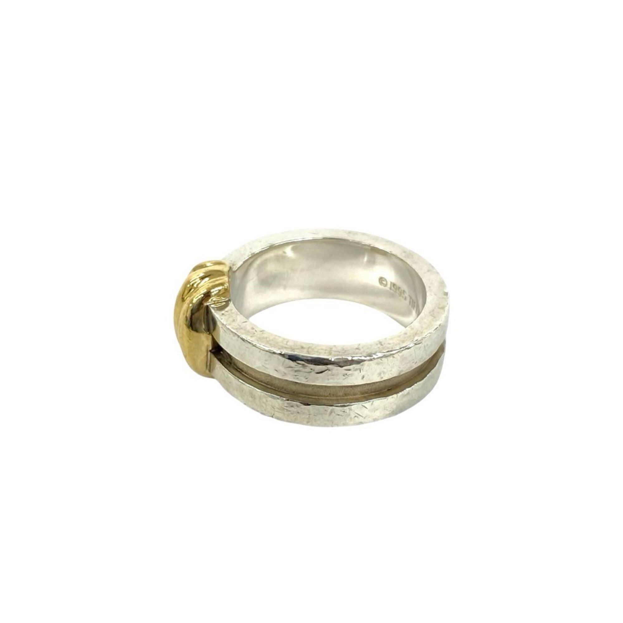 Tiffany Gold Silver Yellow Gold (18K) Silver 925 Band Ring (Pre-Owned)