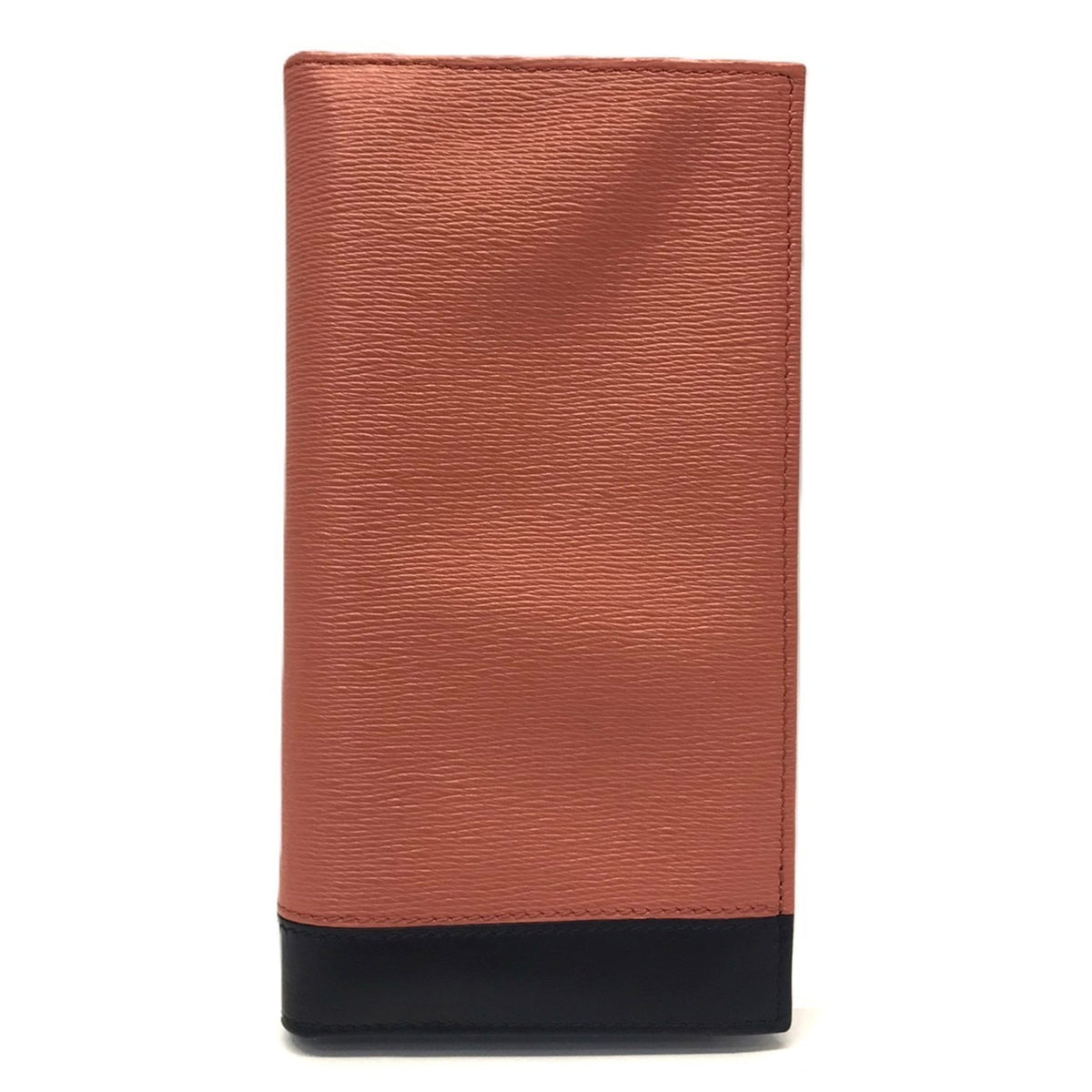 Bvlgari Orange Salmon Pink Leather Long Wallet (Bi-Fold) (Pre-Owned)