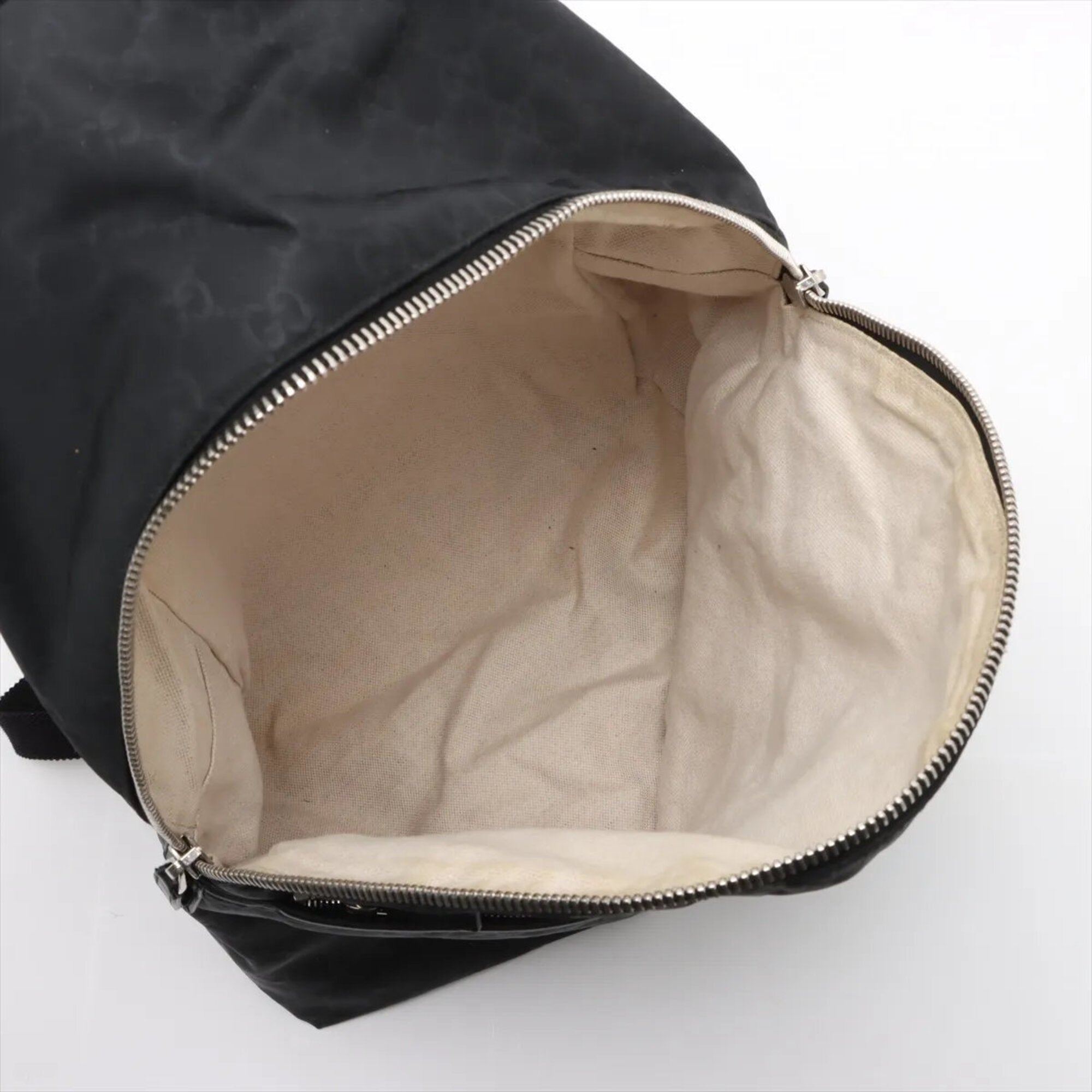 Gucci Black Leather Nylon Backpack (Pre-Owned)