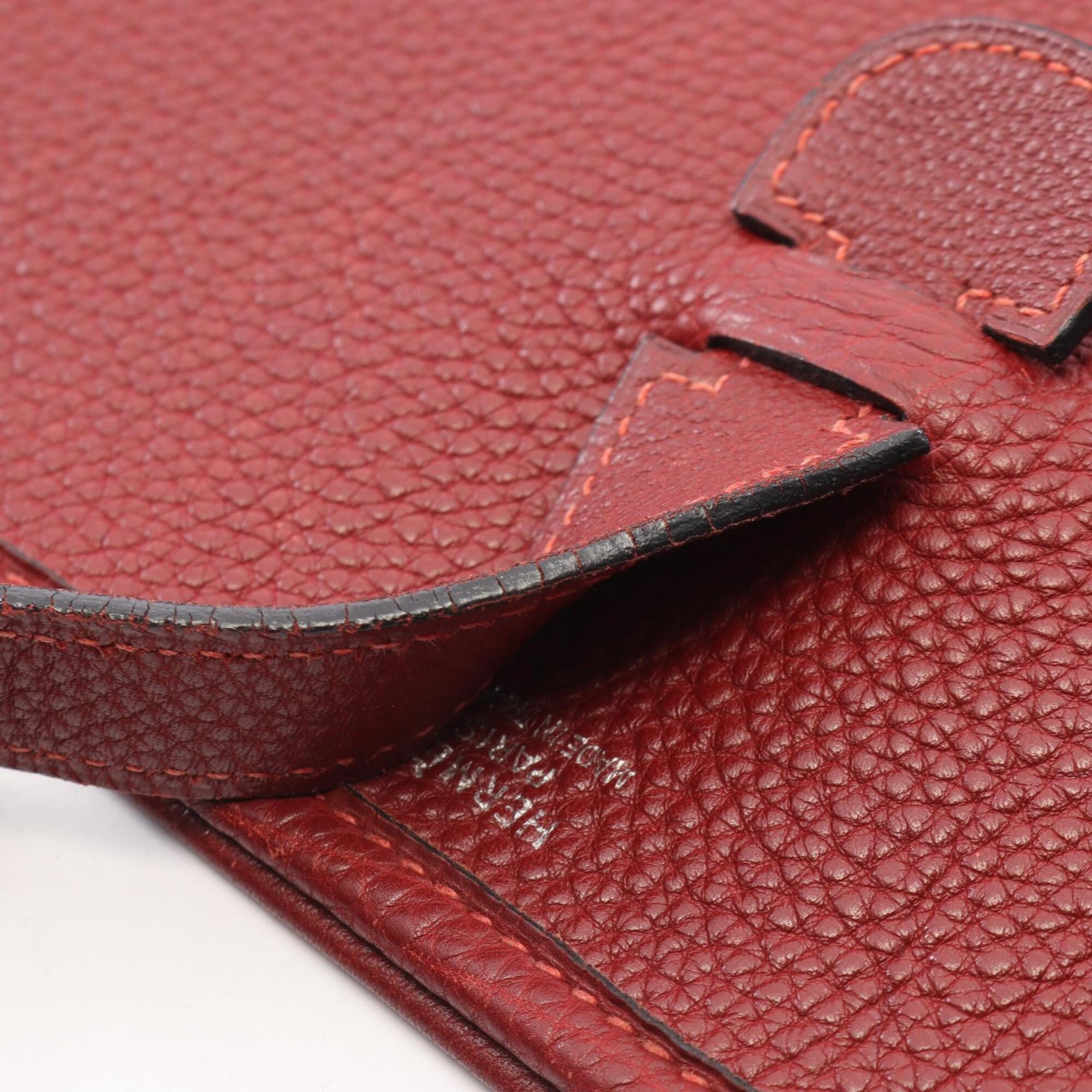 Hermes Bordeaux Taurillon Clemence Leather Leather Handbag Shoulder Bag (Pre-Owned)