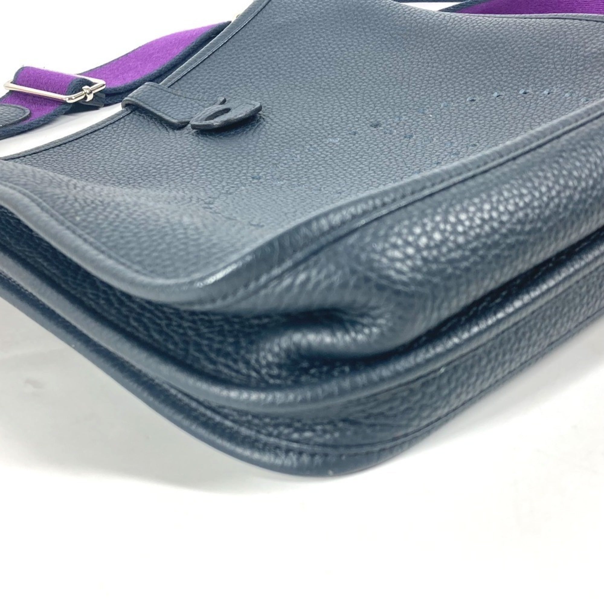 Hermes Navy Taurillon Clemence Leather Shoulder Bag (Pre-Owned)