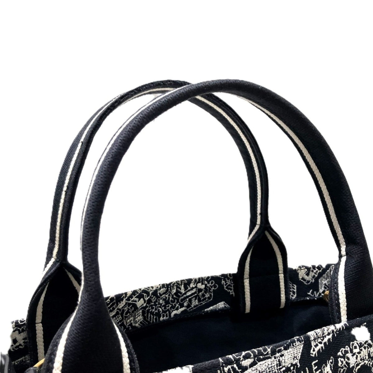 Christian Dior Black Cotton Canvas Leather Tote Bag (Pre-Owned)