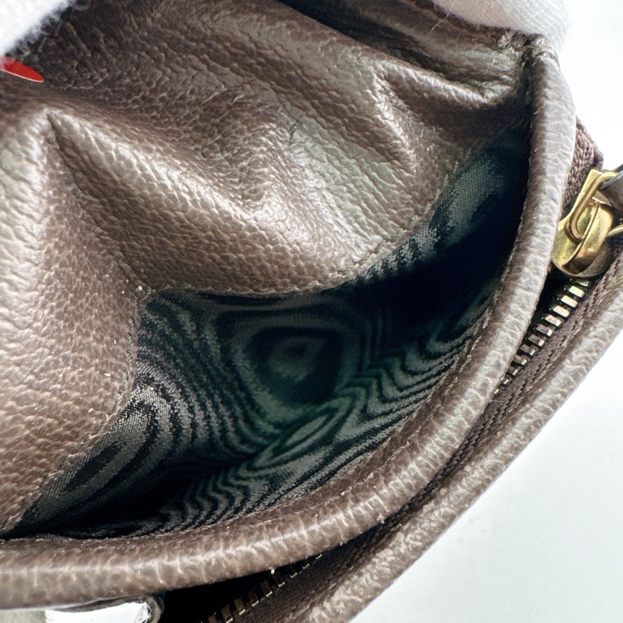 Gucci Brown Green Red Color Pvc Canvas Leather Wallet (Bi-Fold) (Pre-Owned)