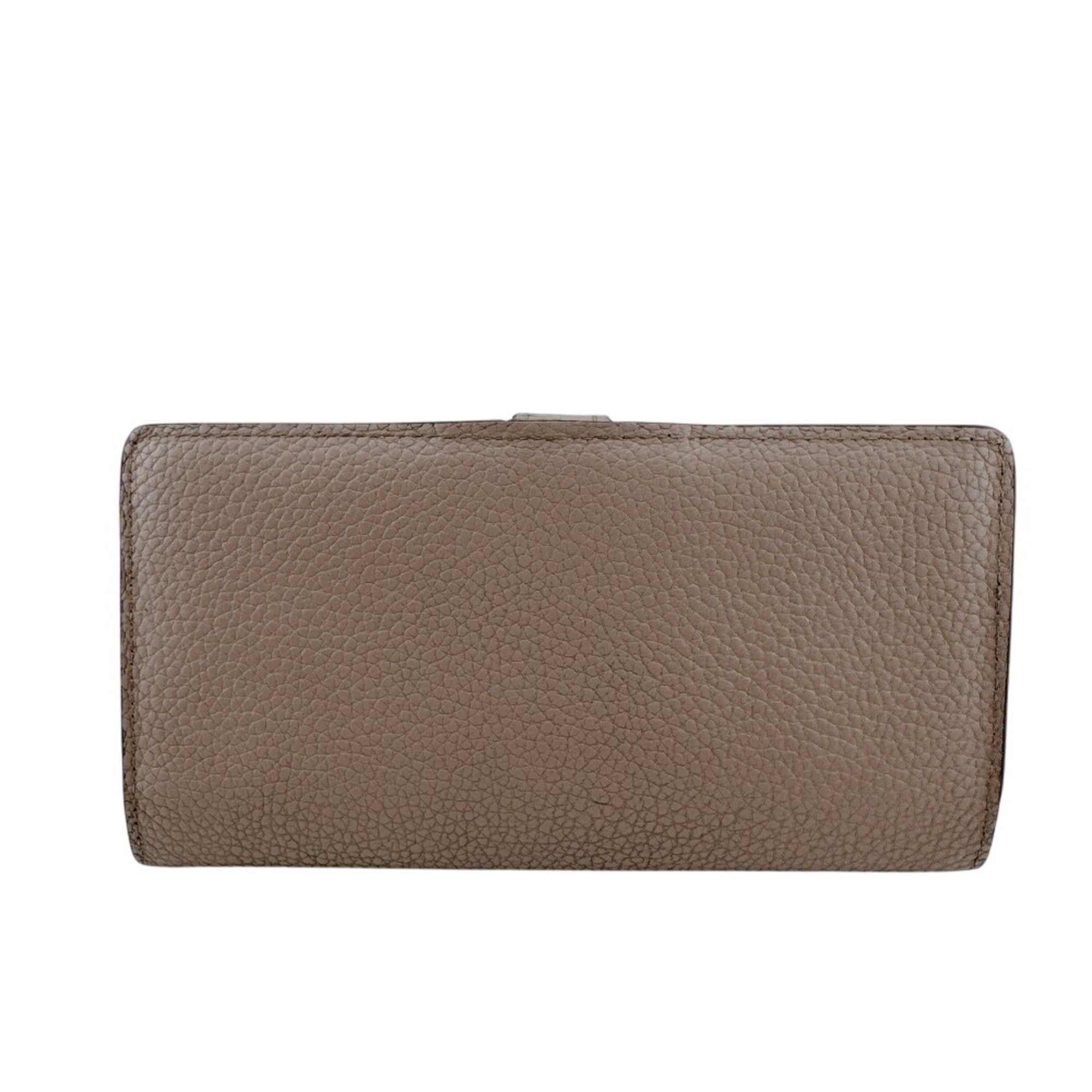 Louis Vuitton Taurillon Beige Leather Long Wallet (Bi-Fold) (Pre-Owned)