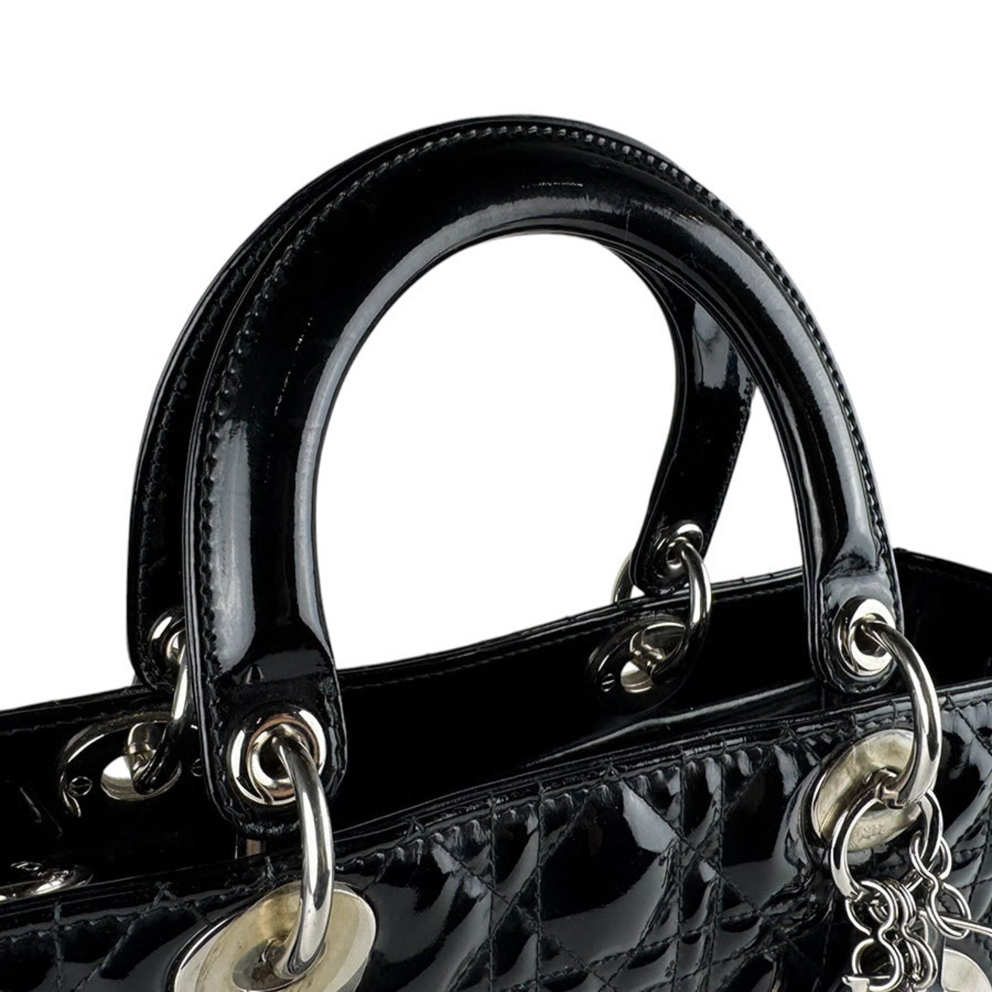 Christian Dior Black Patent Leather Handbag (Pre-Owned)