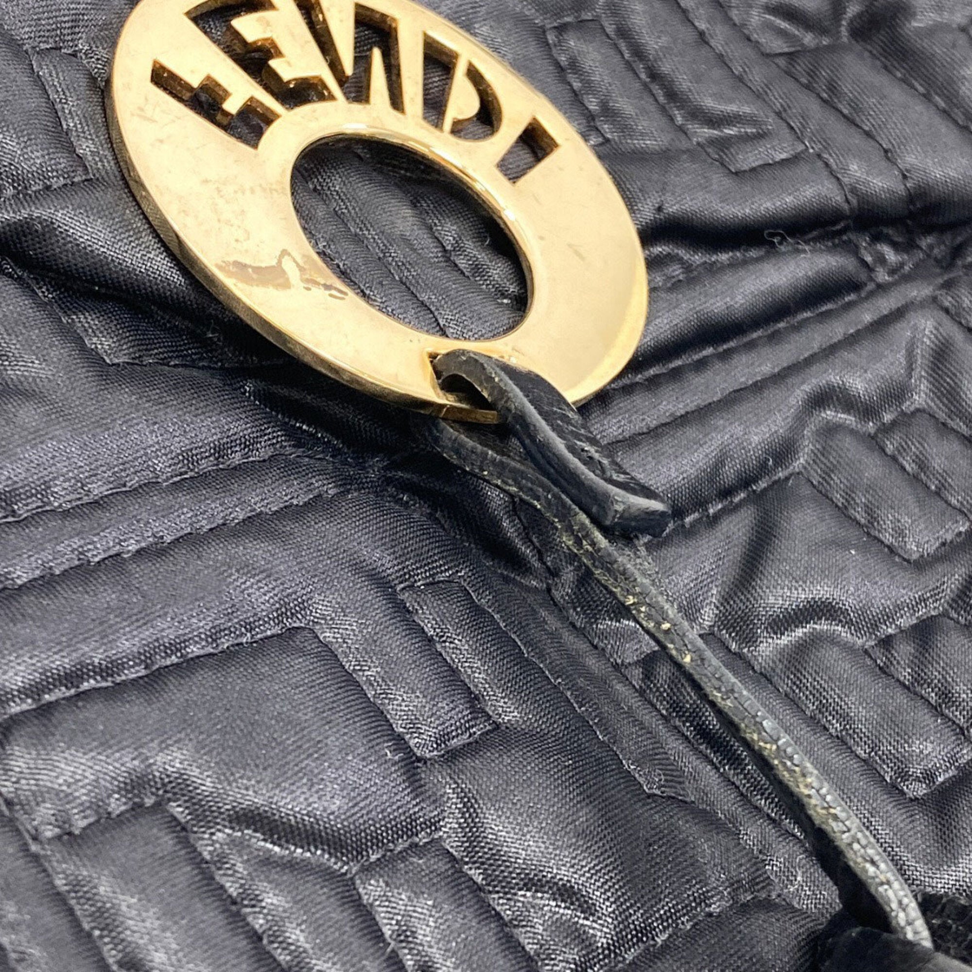 Fendi Zucca Black Nylon Tote Bag (Pre-Owned)