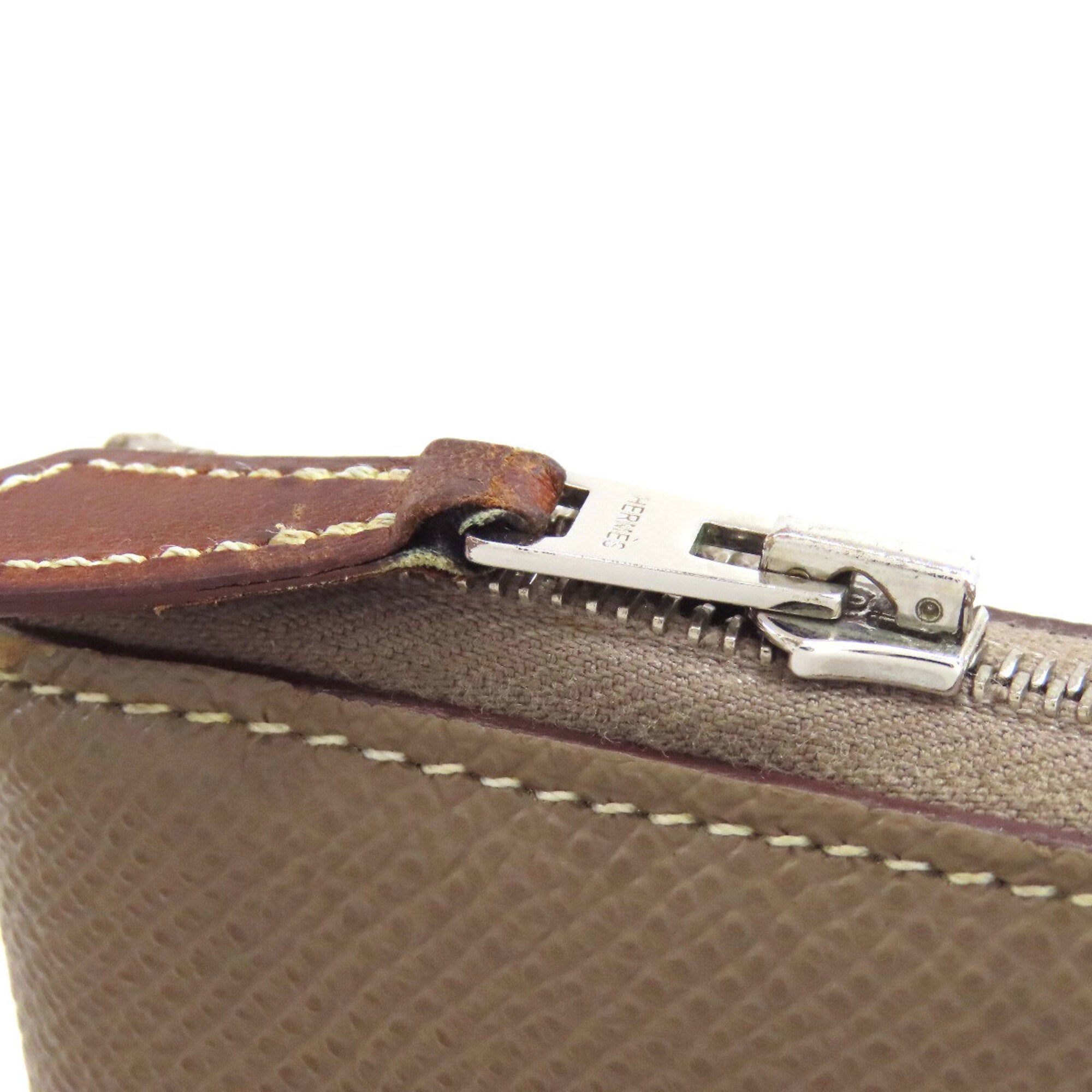 Hermes Etoupe Gray Epsom Leather Long Wallet (Bi-Fold) (Pre-Owned)
