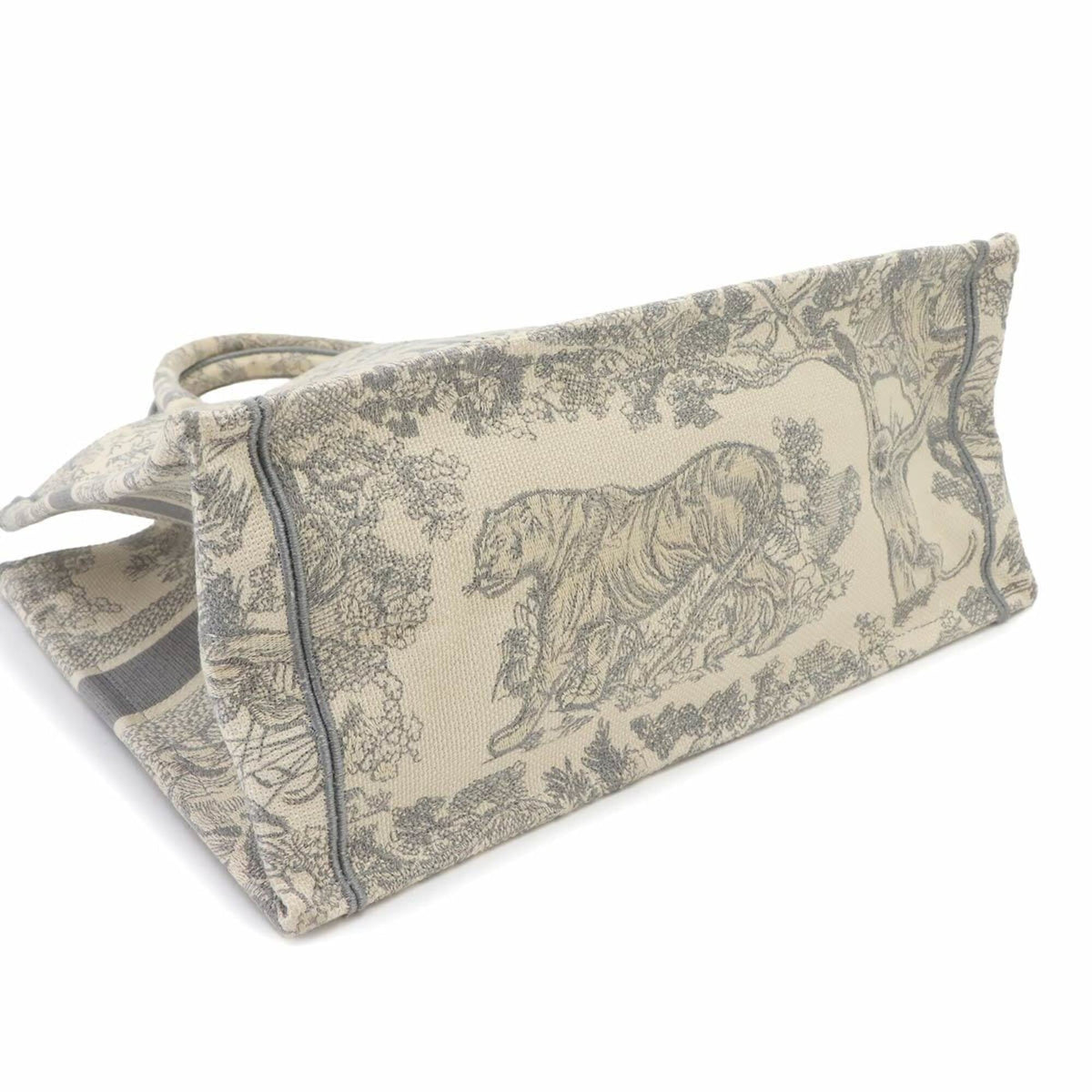 Christian Dior Gray Canvas Handbag Tote Bag (Pre-Owned)