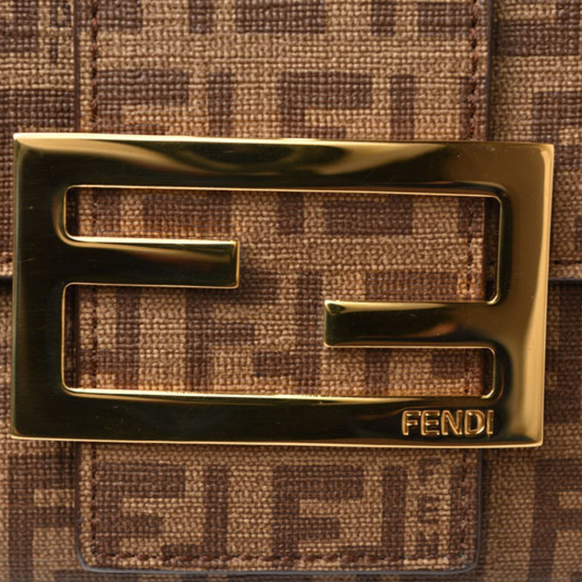 Fendi Zucca Beige Brown Zucca Long Wallet (Bi-Fold) (Pre-Owned)