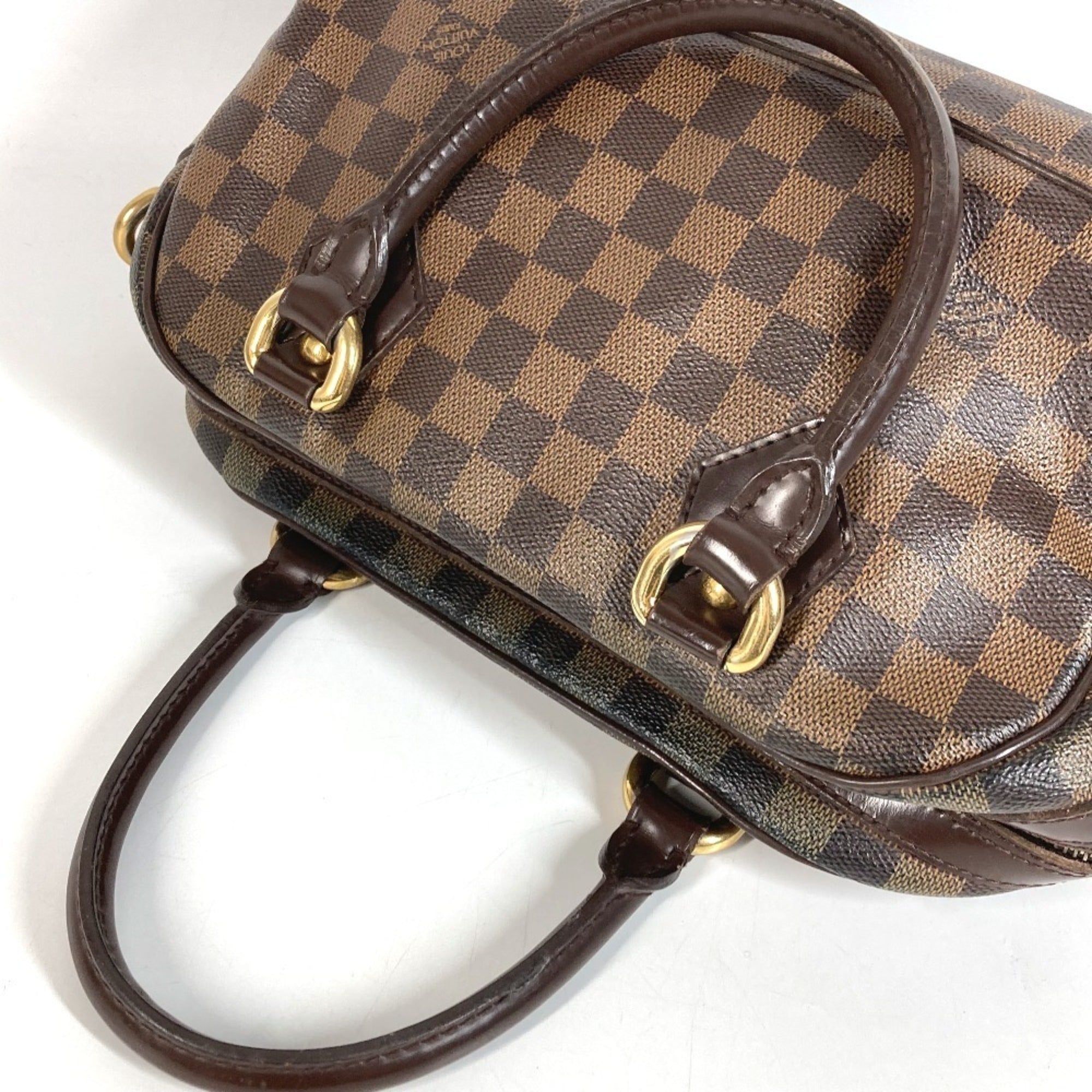Louis Vuitton Damier Ebene Damier Canvas Boston Bag Handbag (Pre-Owned)