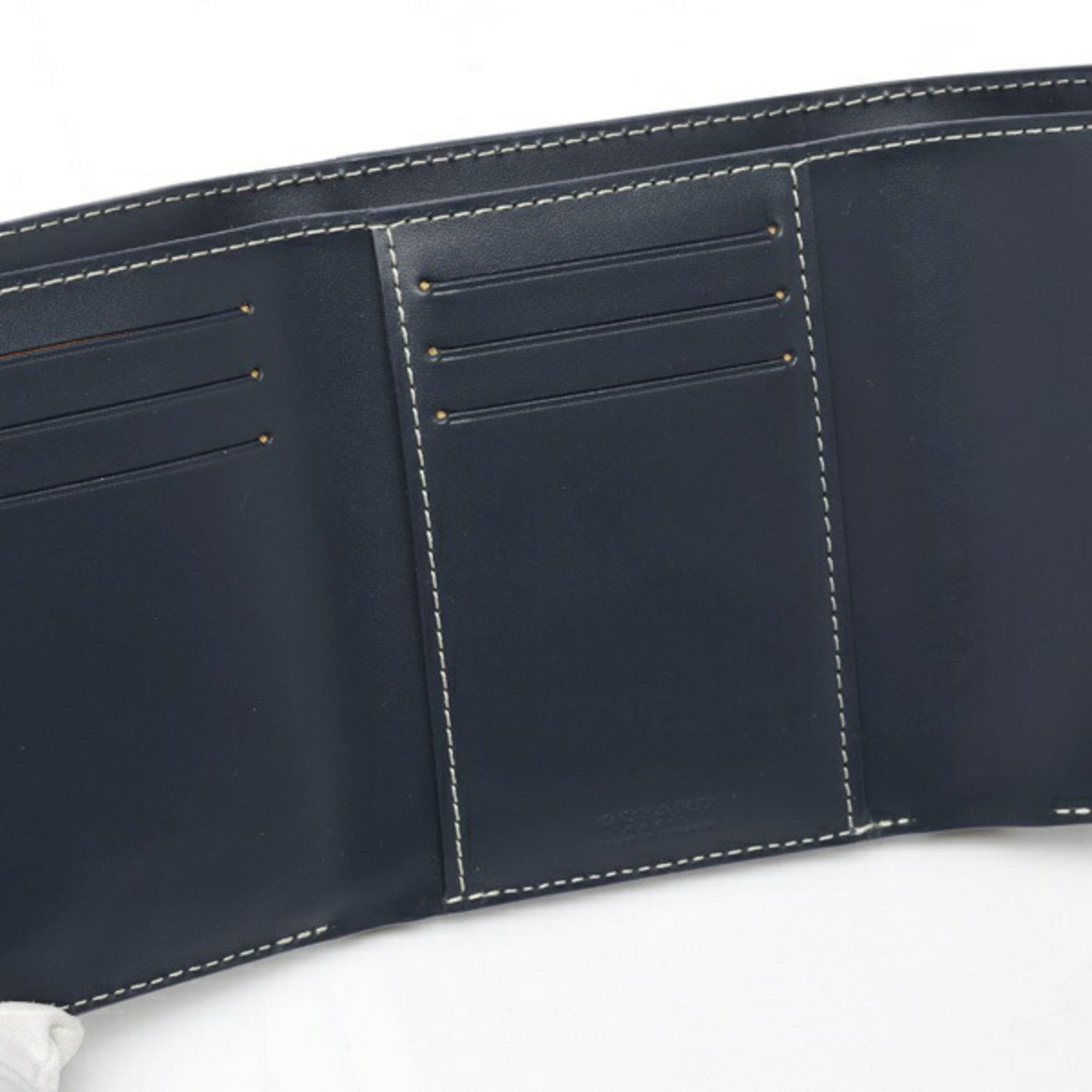 Goyard Blue Navy Canvas Leather Wallet (Tri-Fold) (Pre-Owned)
