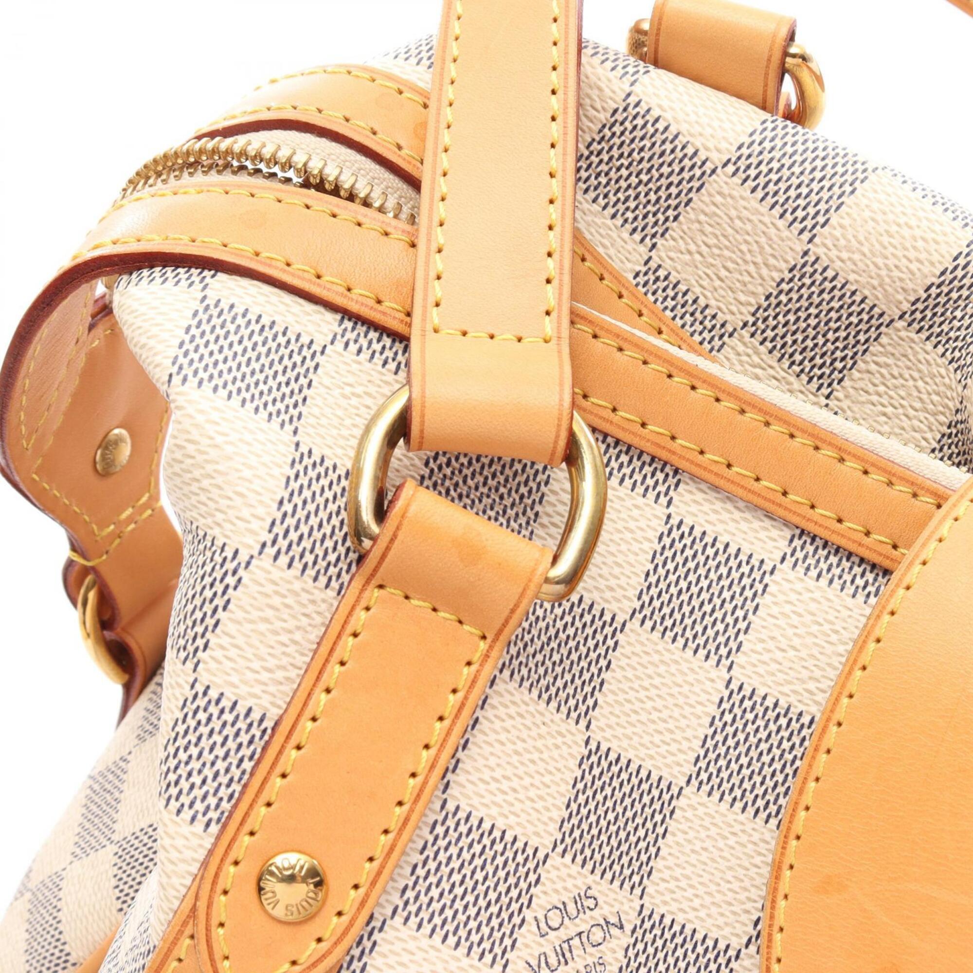 Louis Vuitton White Coated Canvas Leather Handbag Shoulder Bag (Pre-Owned)