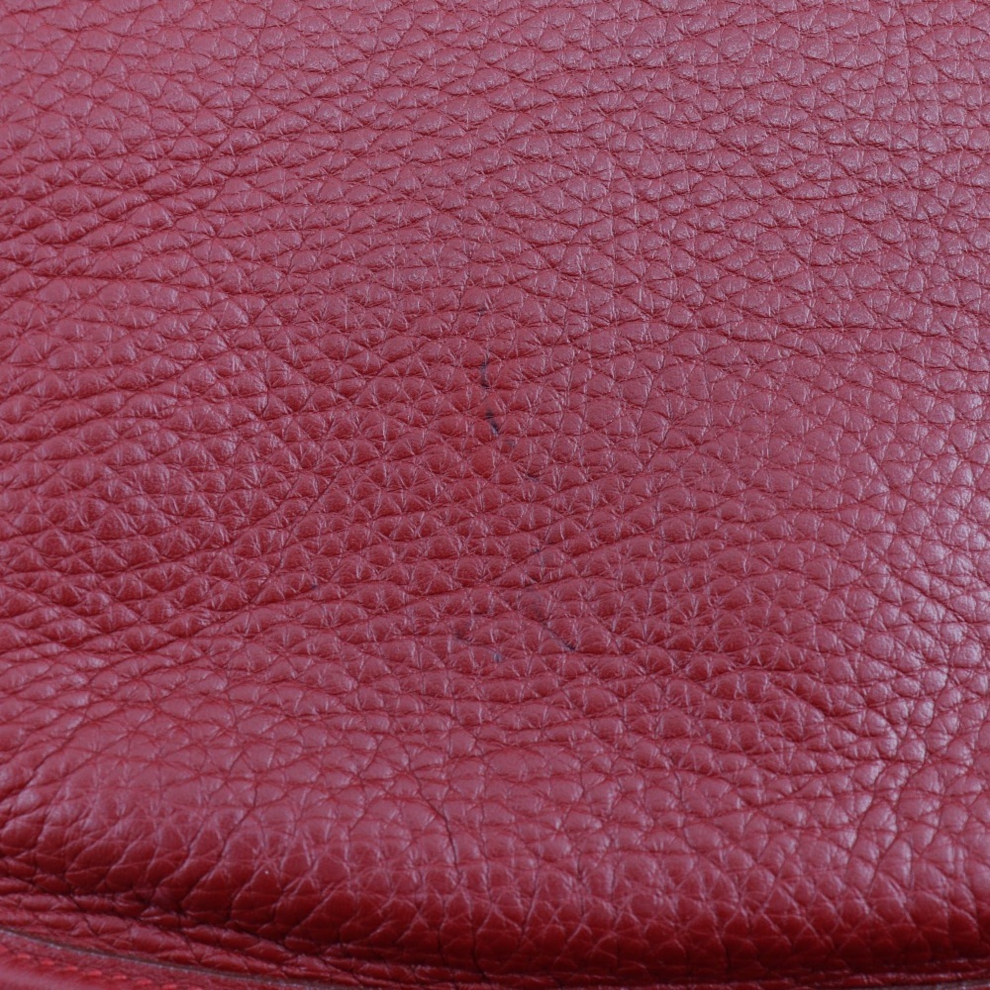 Hermes Red Color Taurillon Clemence Leather Shoulder Bag (Pre-Owned)