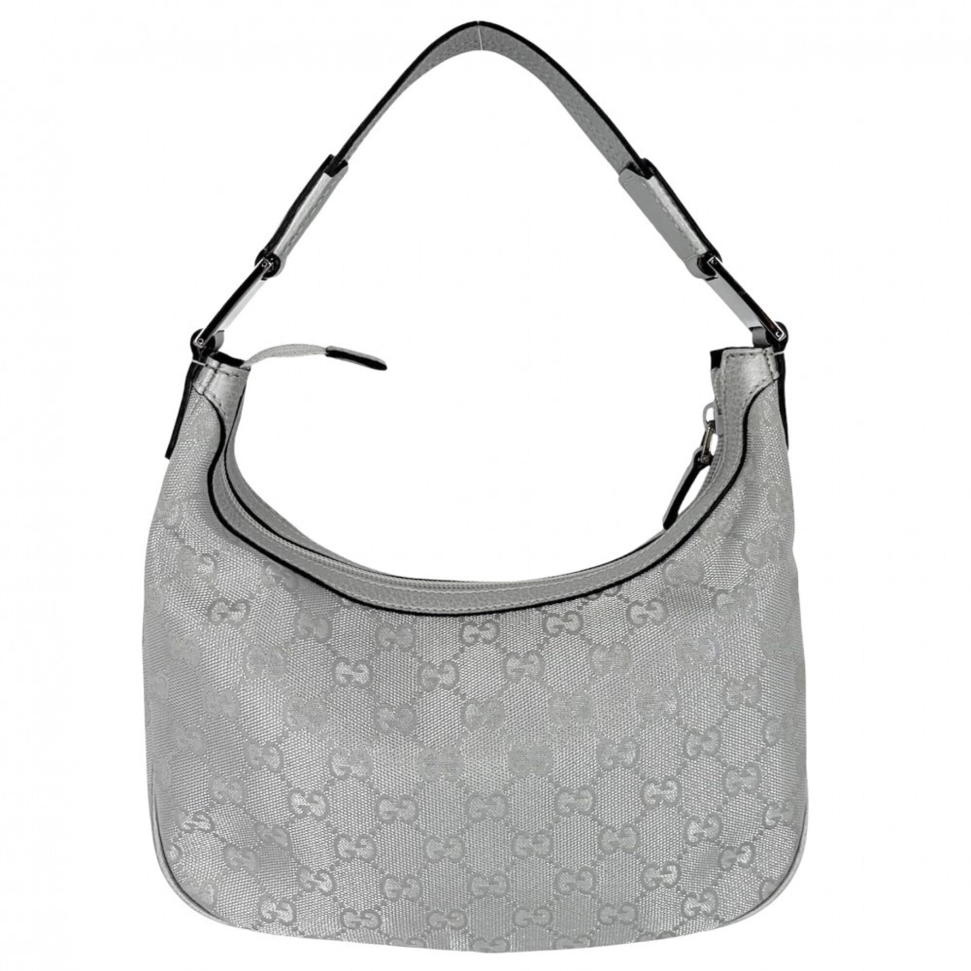 Gucci Silver Gg Plus Leather Handbag (Pre-Owned)