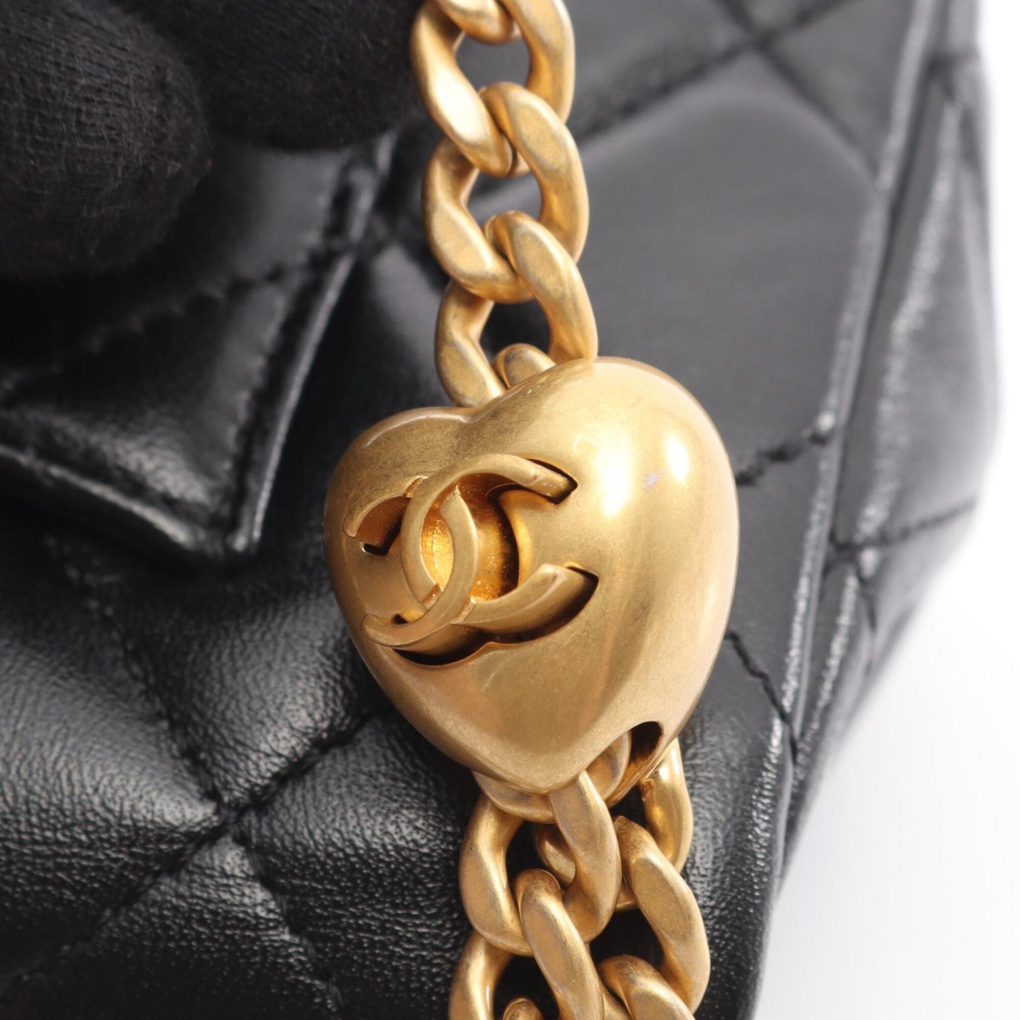 Chanel Black Leather Handbag Shoulder Bag (Pre-Owned)
