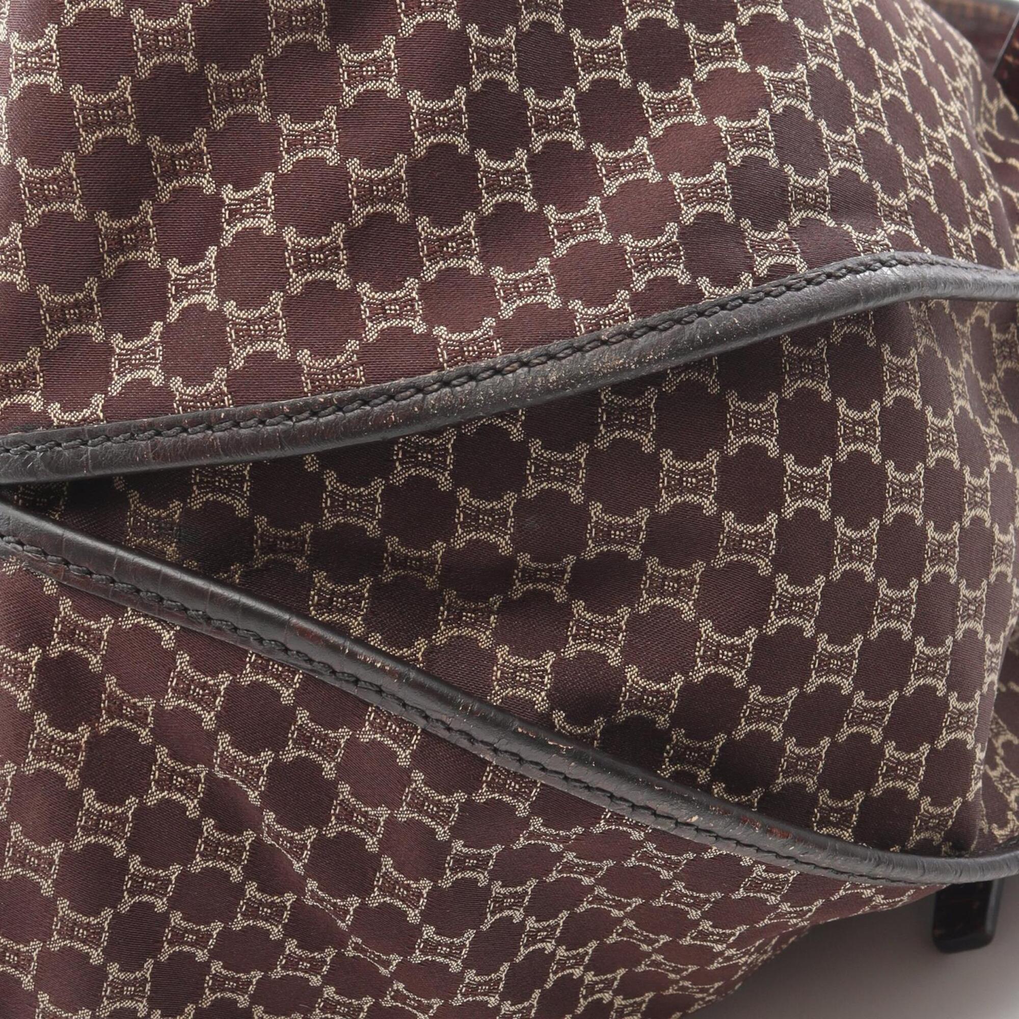 Celine Bittersweet Brown Canvas Leather Handbag (Pre-Owned)