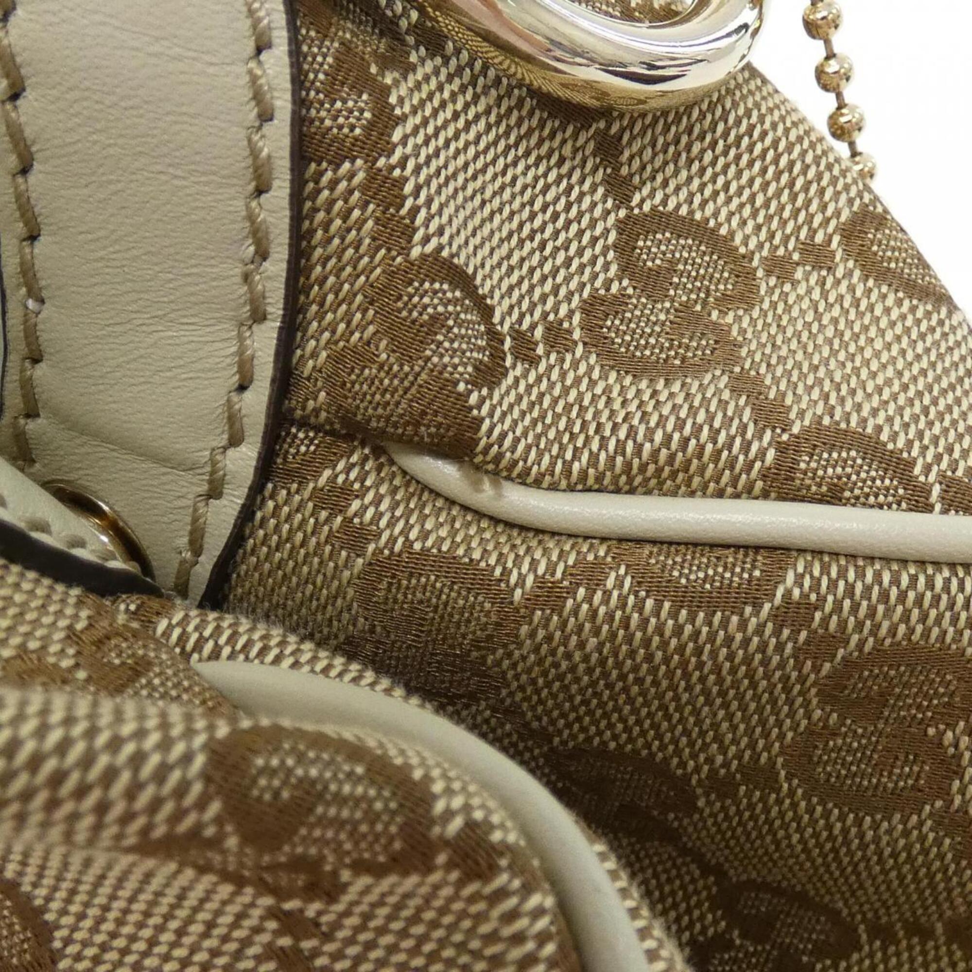 Gucci Beige Ivory Gg Canvas Handbag (Pre-Owned)