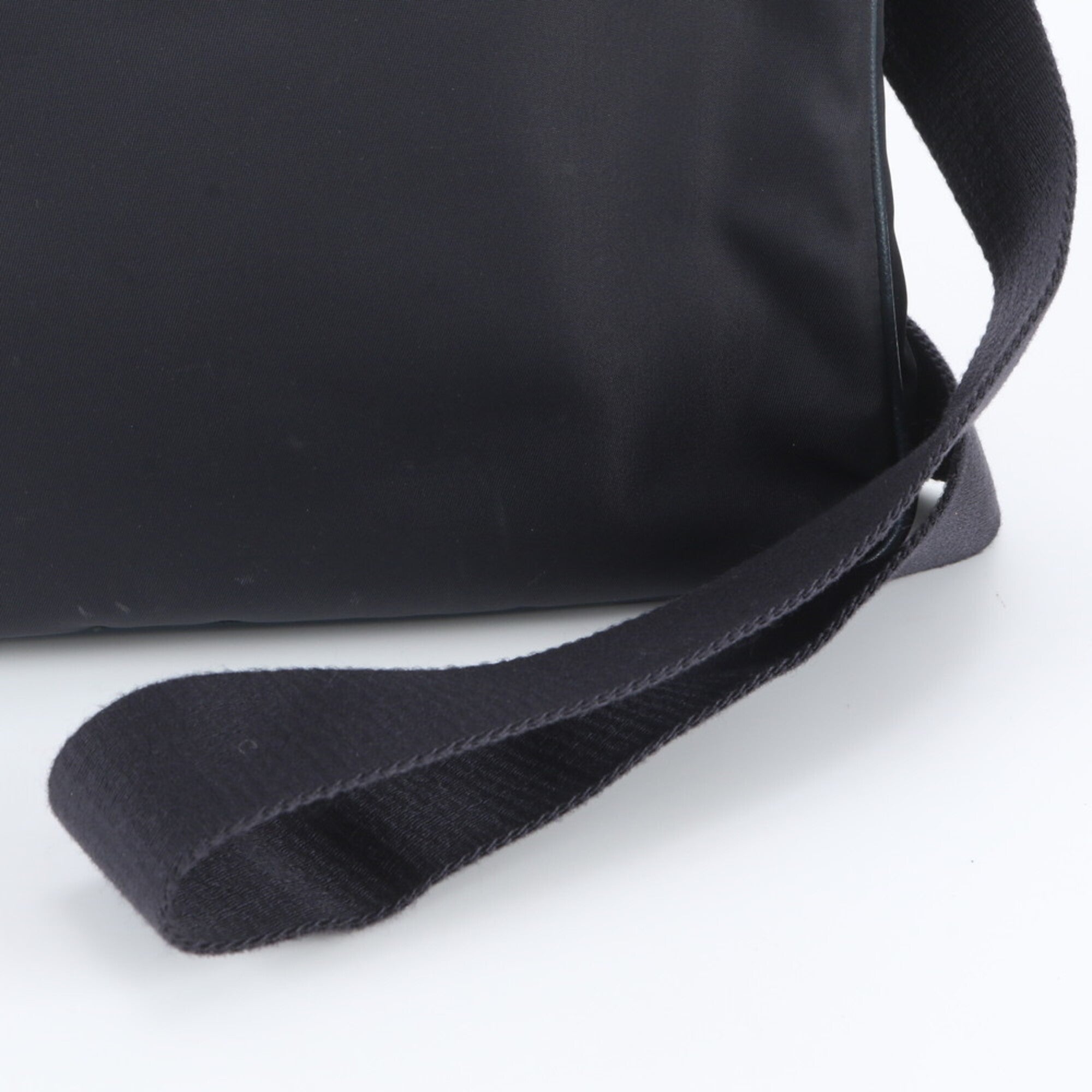 Prada Saffiano Navy Nylon Leather Shoulder Bag (Pre-Owned)