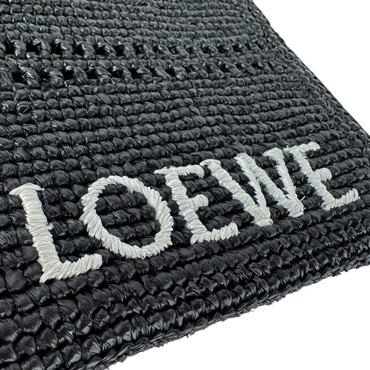 Loewe Black Raffia Shoulder Bag (Pre-Owned)