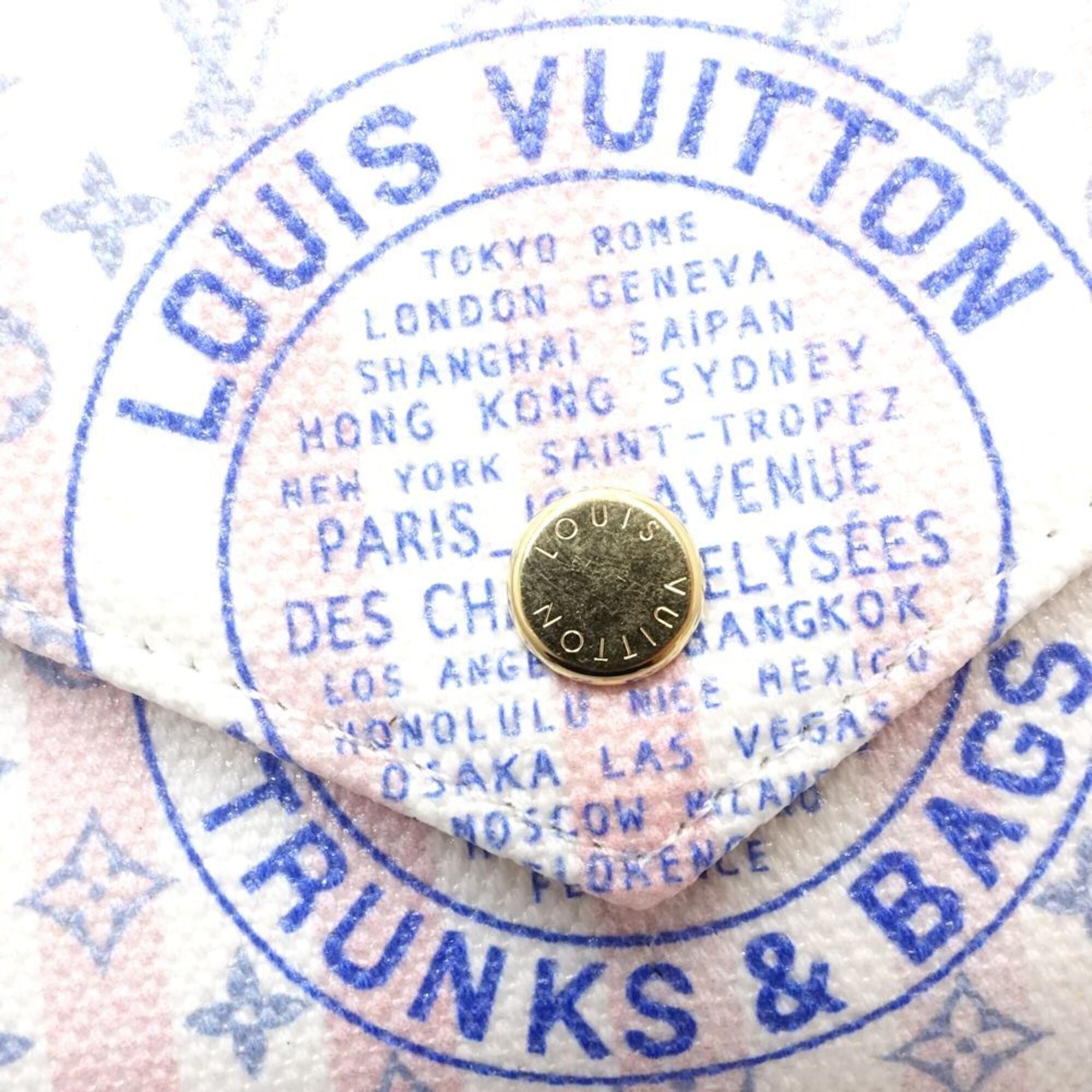 Louis Vuitton Blue White Canvas Wallet (Tri-Fold) (Pre-Owned)