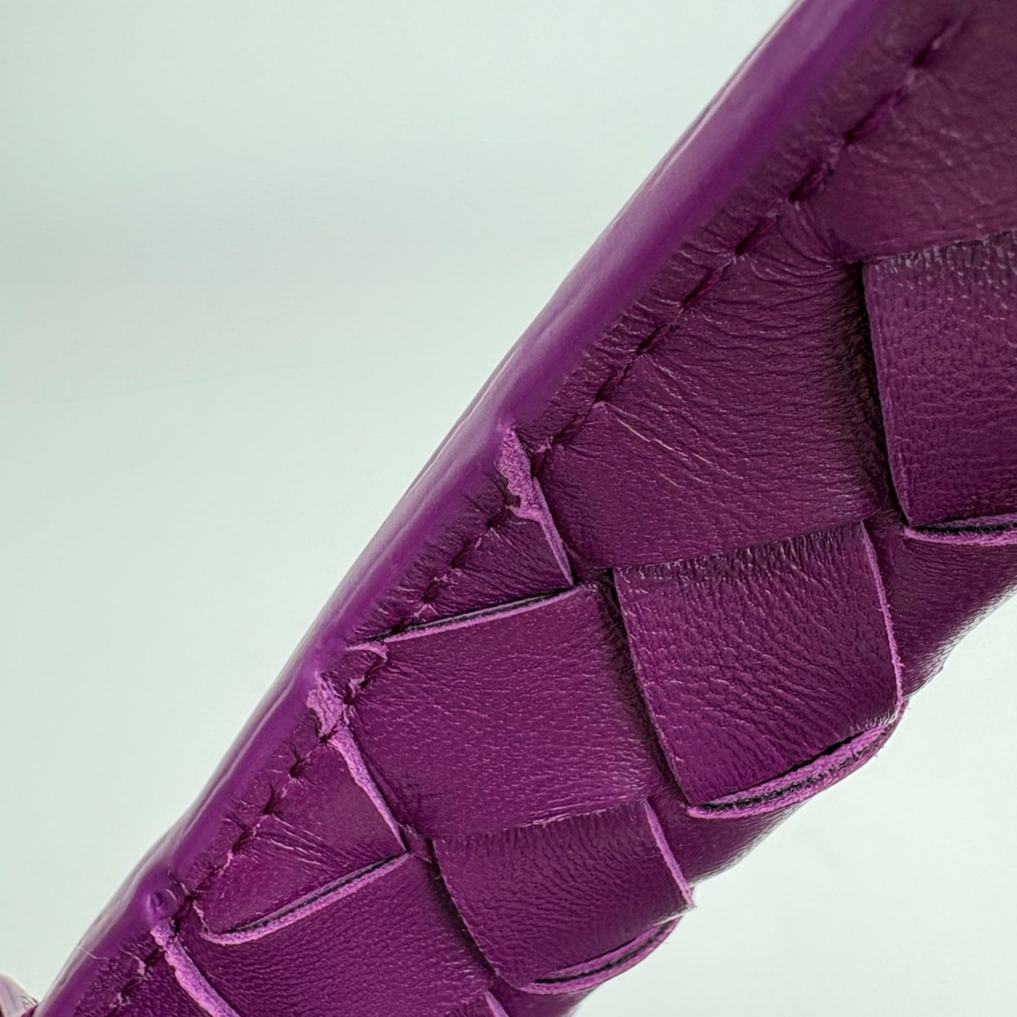 Bottega Veneta Intrecciato Purple Leather Tote Bag (Pre-Owned)
