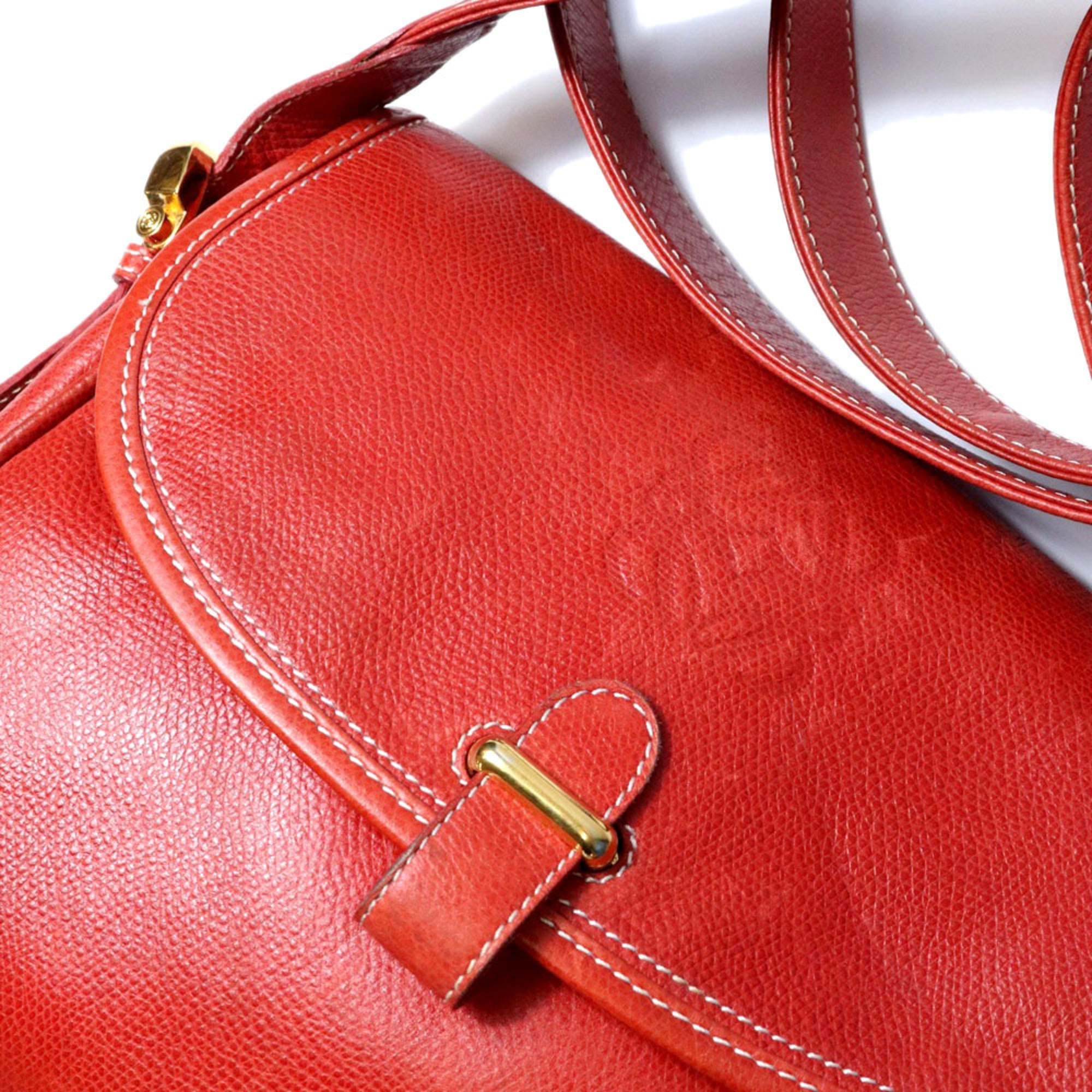 Loewe Red Color Leather Shoulder Bag (Pre-Owned)