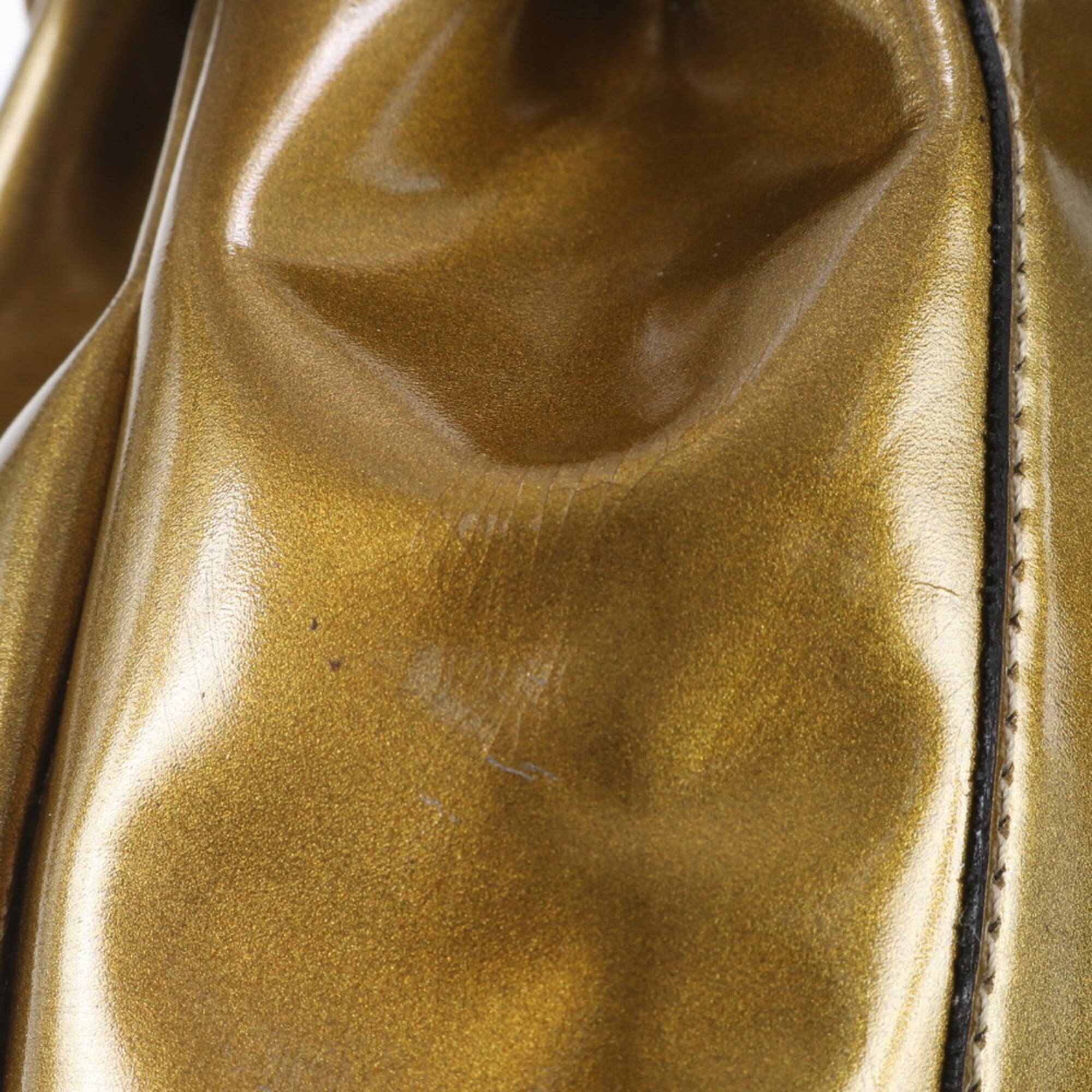 Gucci Gold Leather Backpack Handbag Shoulder Bag (Pre-Owned)