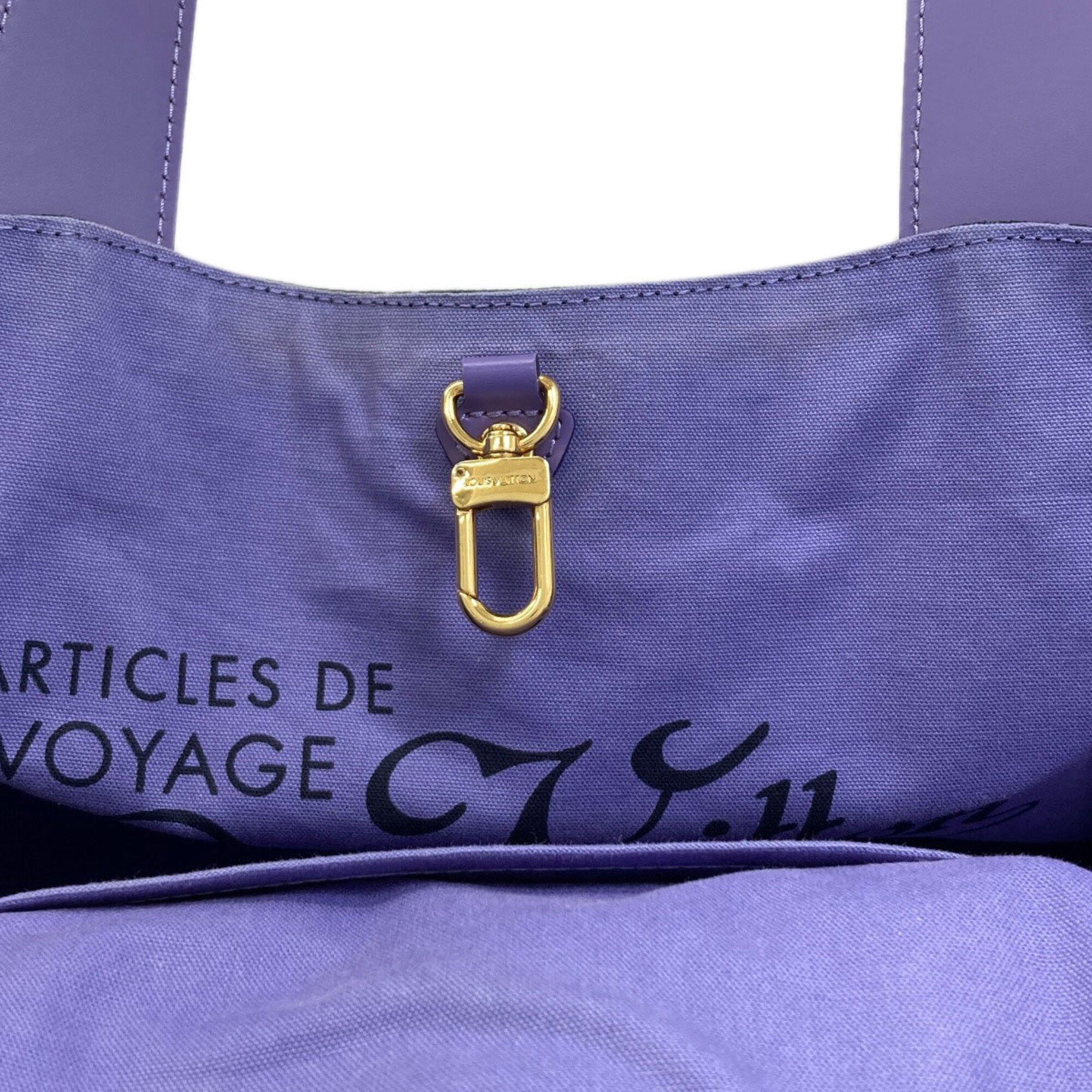 Louis Vuitton Black Purple Canvas Tote Bag (Pre-Owned)
