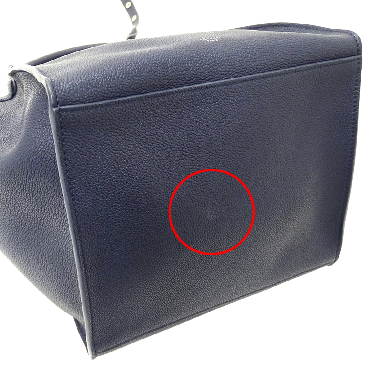 Celine Navy Leather Handbag Shoulder Bag (Pre-Owned)