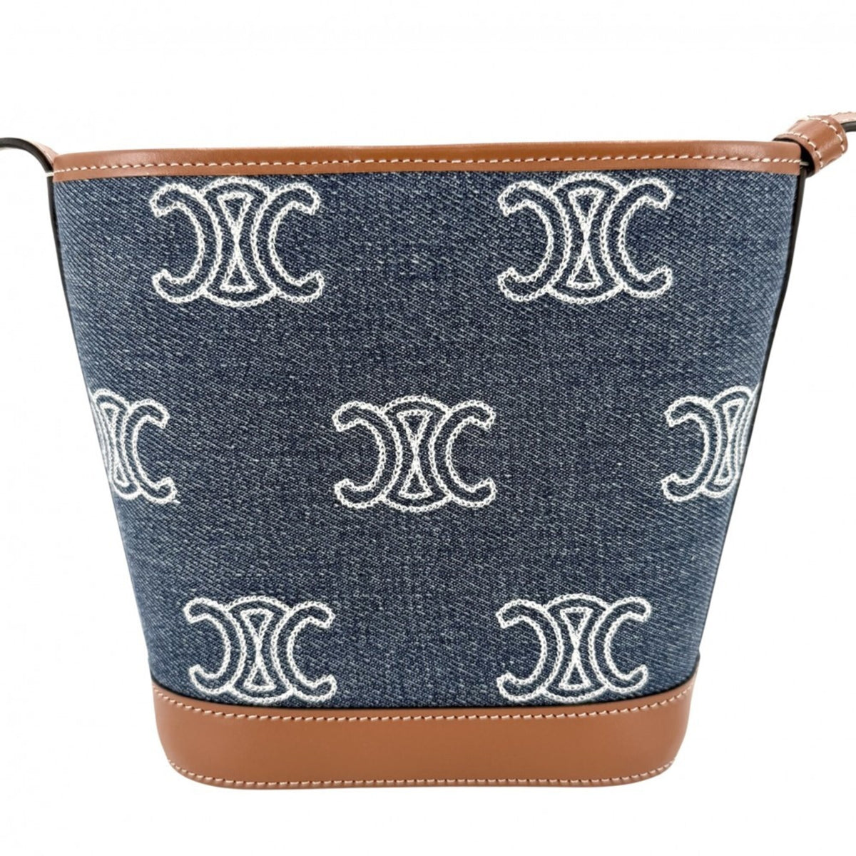 Celine Brown Denim Leather Shoulder Bag (Pre-Owned)
