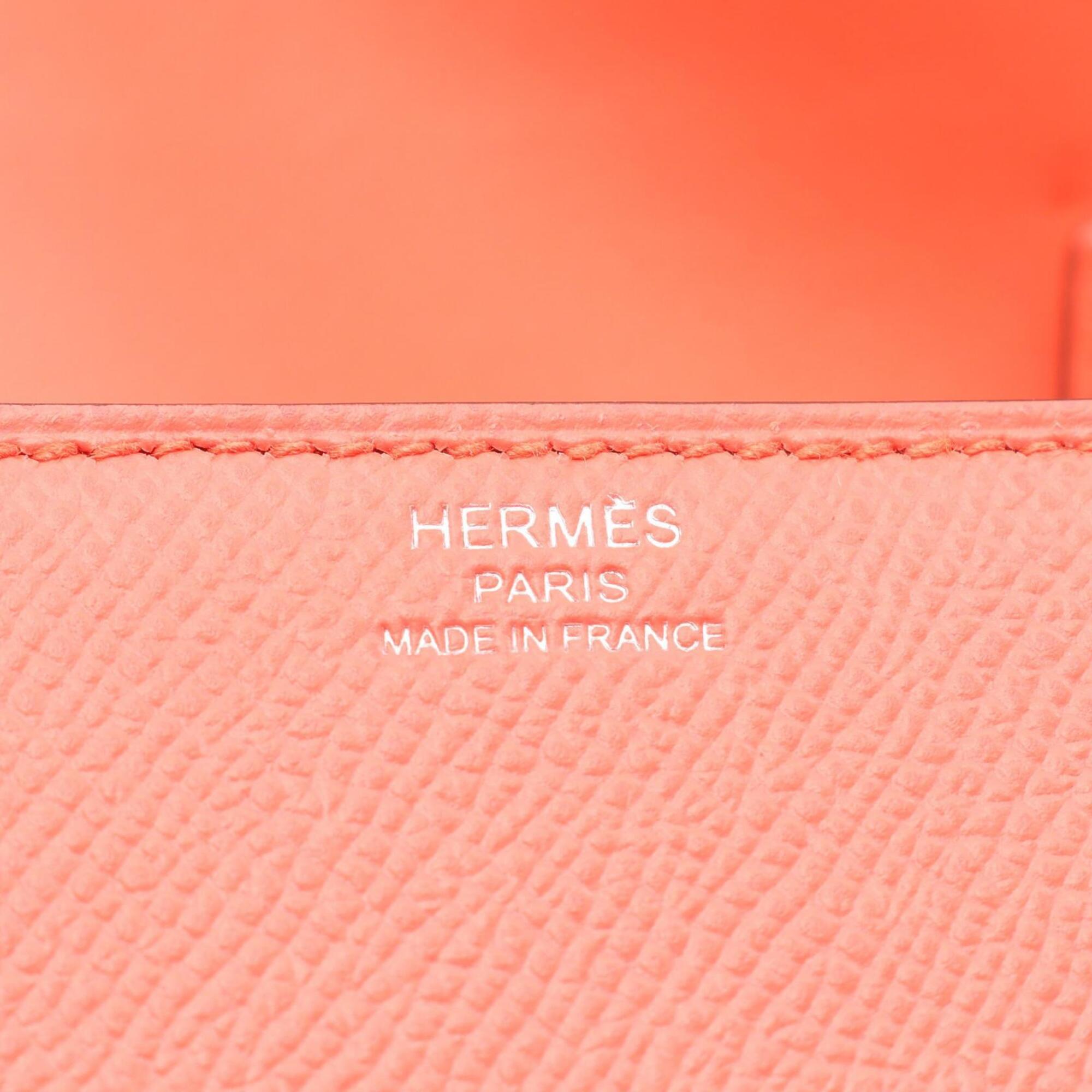 Hermes Red Color Rose Jaipur Epsom Leather Handbag Shoulder Bag (Pre-Owned)