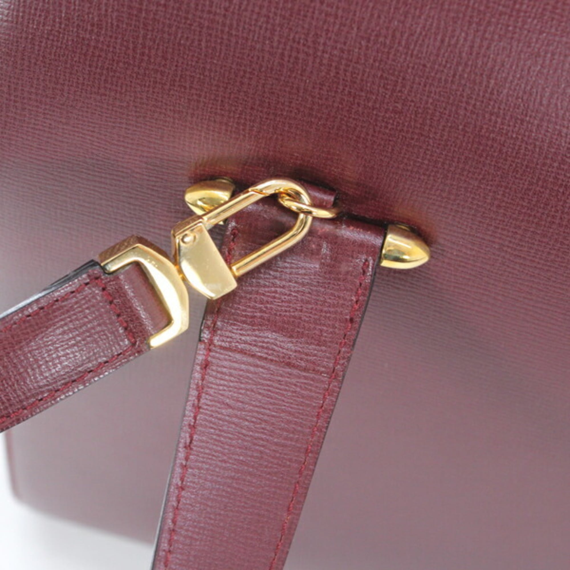 Cartier Must Bordeaux Leather Handbag Shoulder Bag (Pre-Owned)