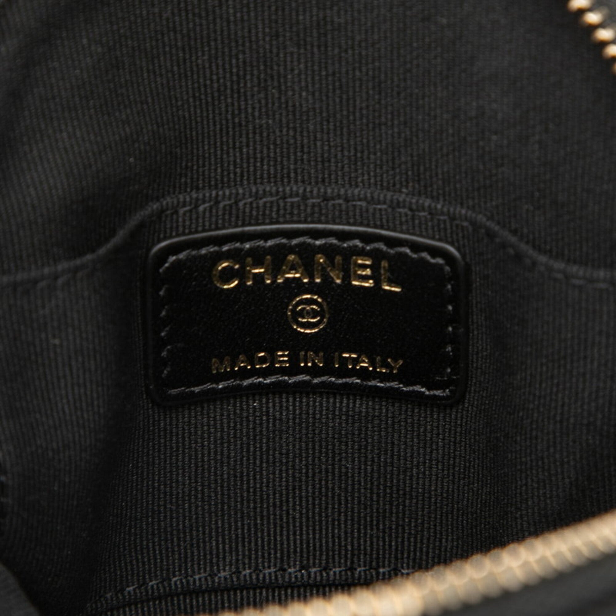 Chanel Black Leather Coin Purse/Coin Case (Pre-Owned)