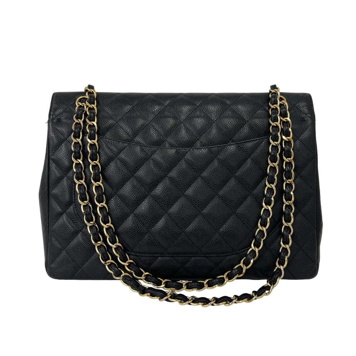 Chanel Black Grained Calfskin Shoulder Bag (Pre-Owned)