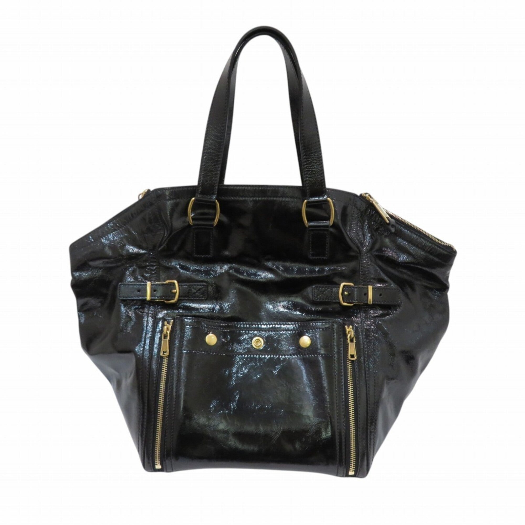 Yves Saint Laurent Black Patent Leather Tote Bag (Pre-Owned)