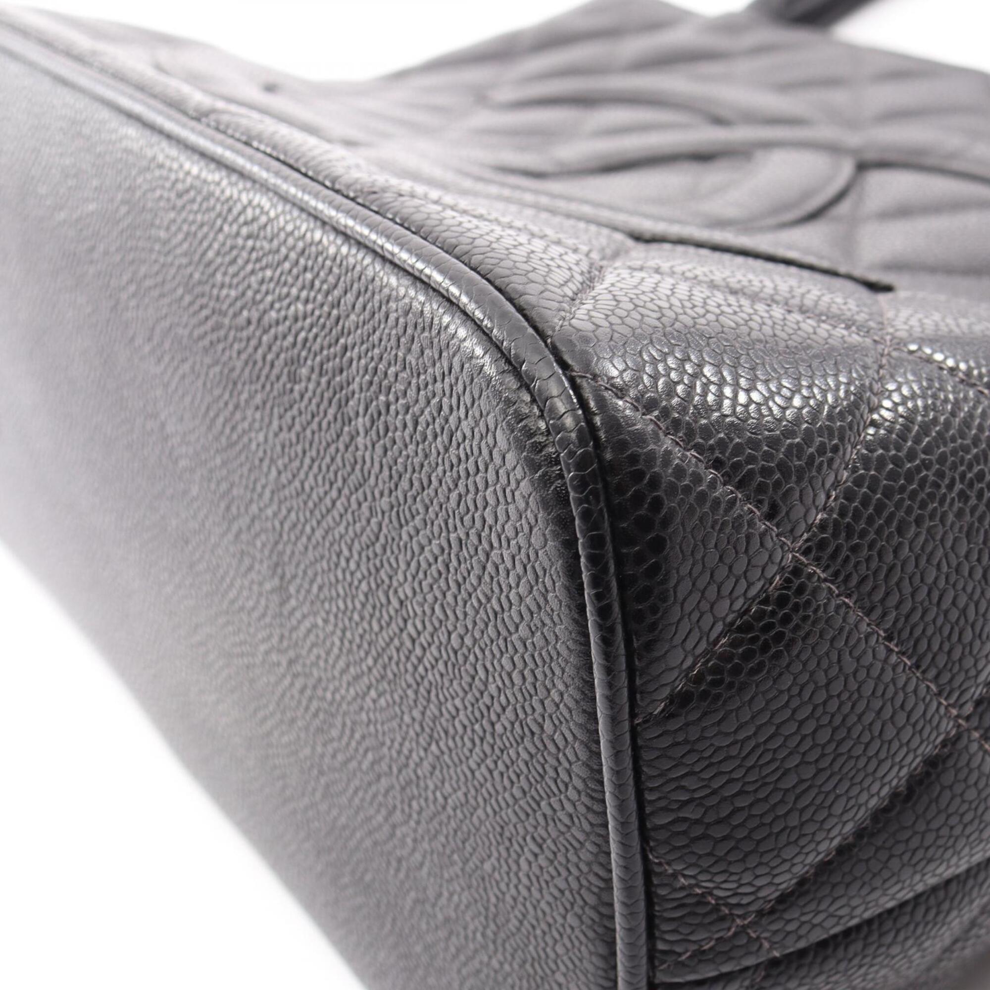 Chanel Black Grained Calfskin Handbag Tote Bag (Pre-Owned)