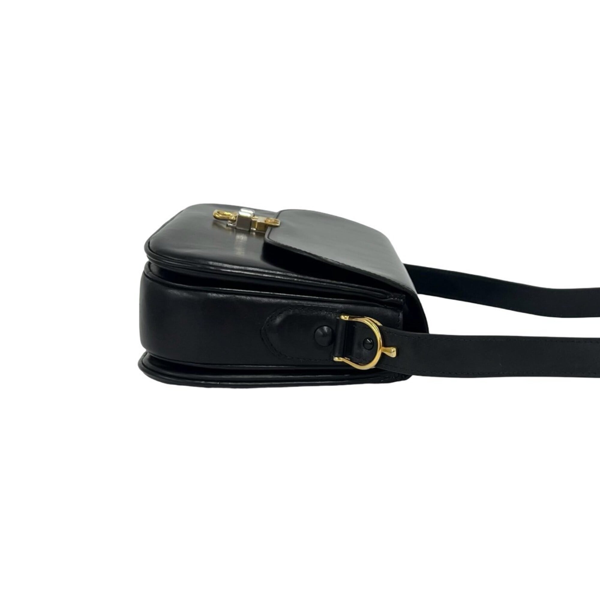 Celine Black Leather Pochette Shoulder Bag (Pre-Owned)