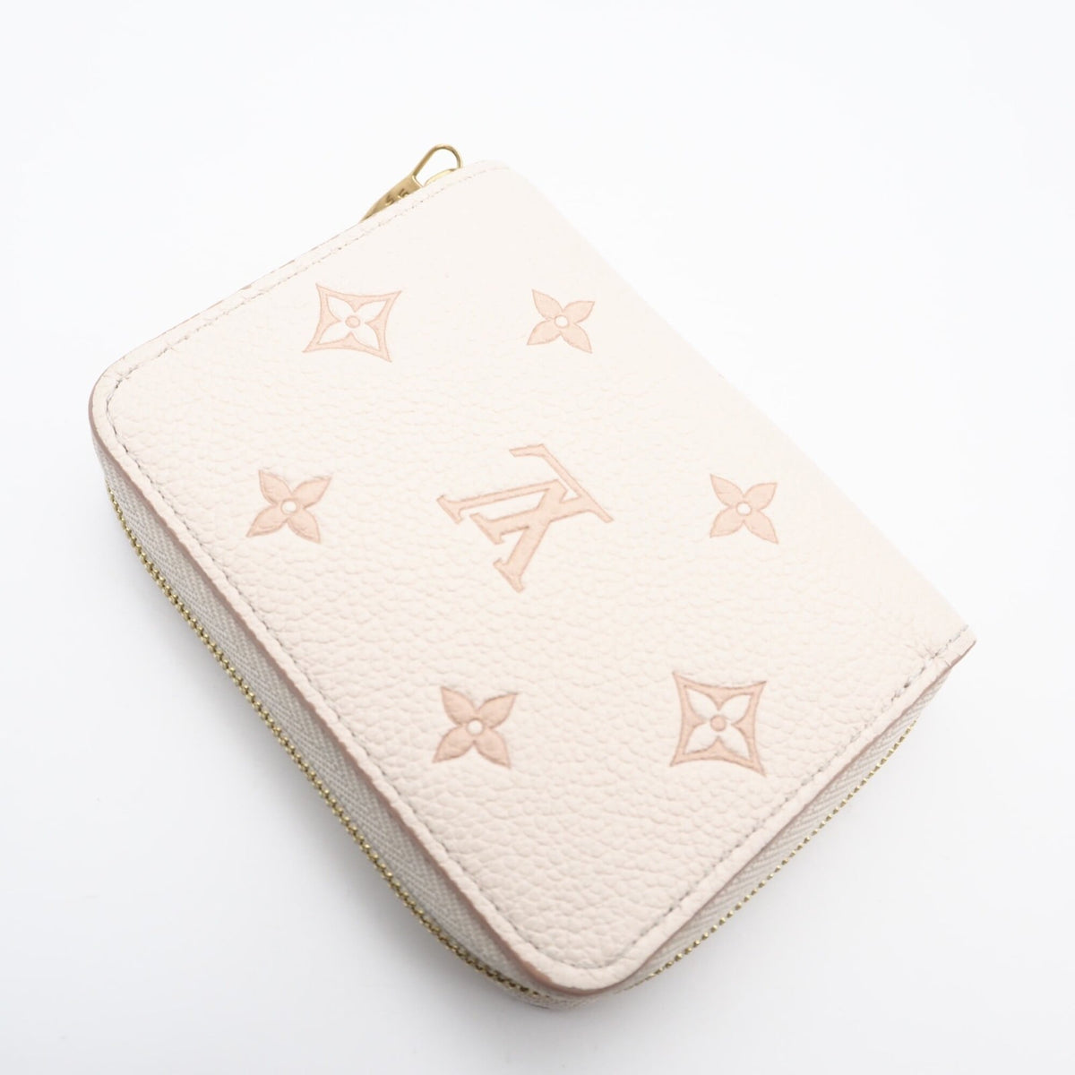 Louis Vuitton Monogram Empreinte Pink Beige Leather Coin Purse/Coin Case (Pre-Owned)