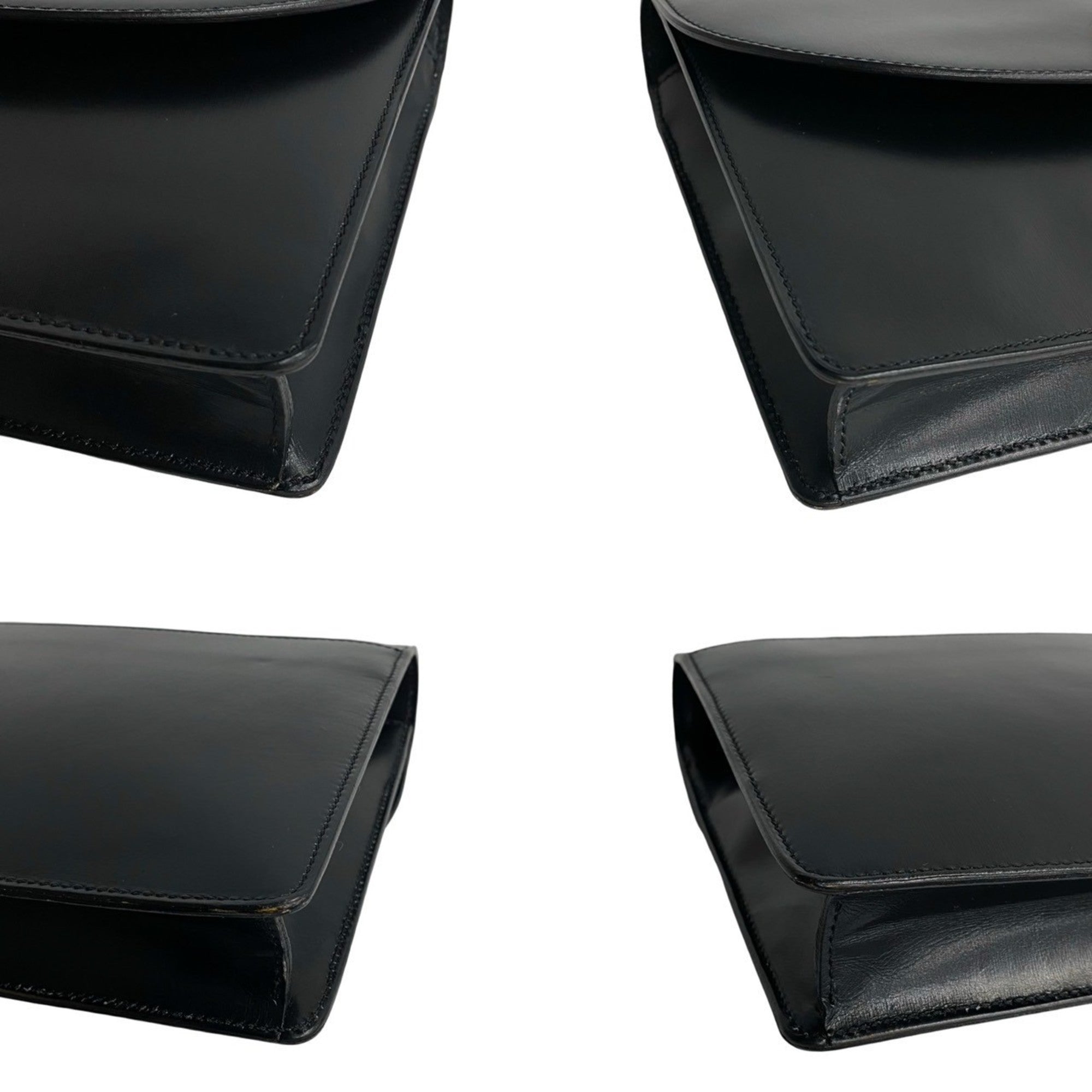 Celine Black Leather Pochette Shoulder Bag (Pre-Owned)