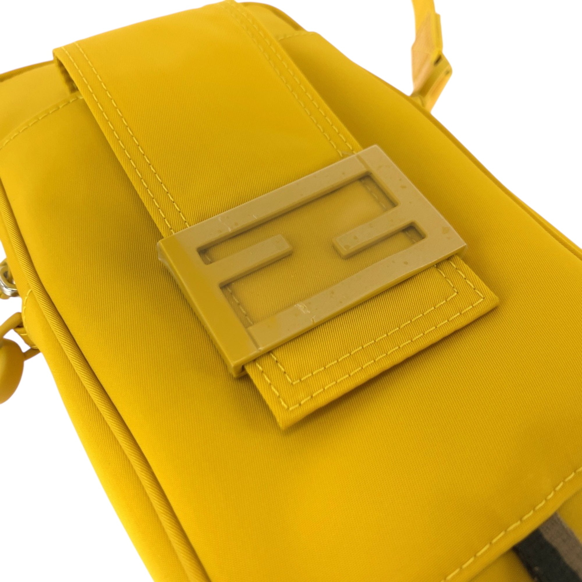 Fendi Yellow Nylon Pochette Shoulder Bag (Pre-Owned)