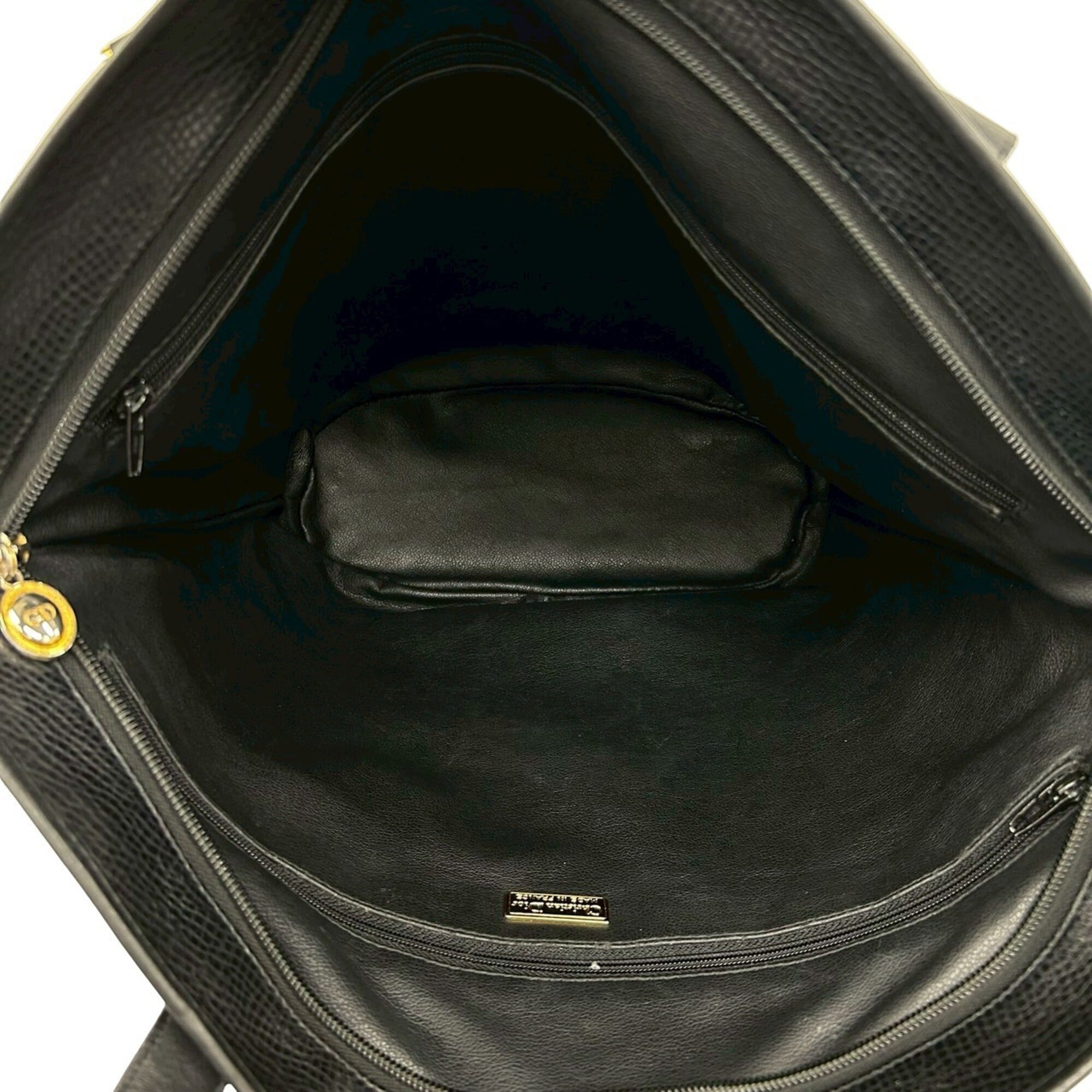 Christian Dior Black Leather Handbag Shoulder Bag Tote Bag (Pre-Owned)