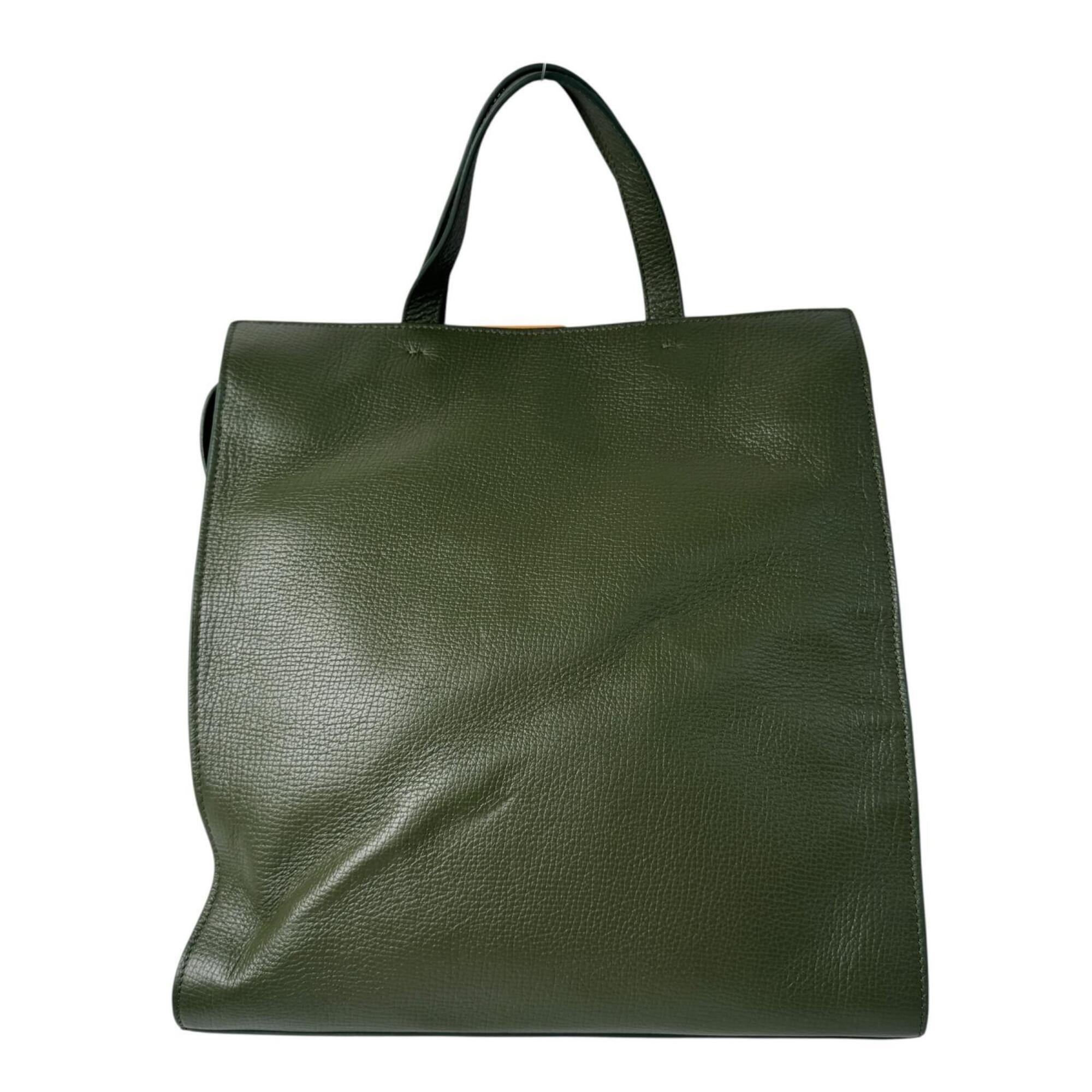 Tod's Green Leather Shoulder Bag Tote Bag (Pre-Owned)