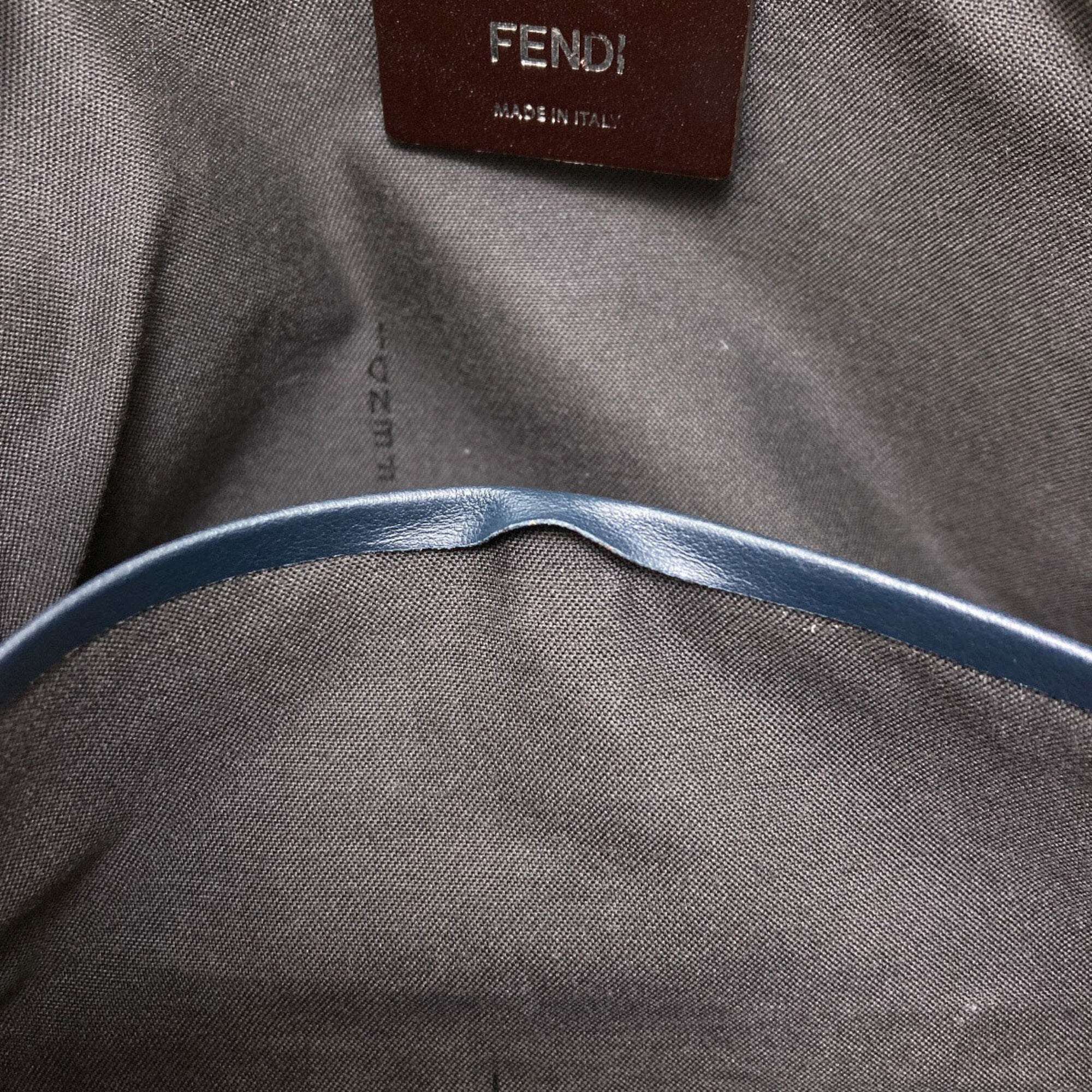 Fendi Navy Leather Shoulder Bag (Pre-Owned)