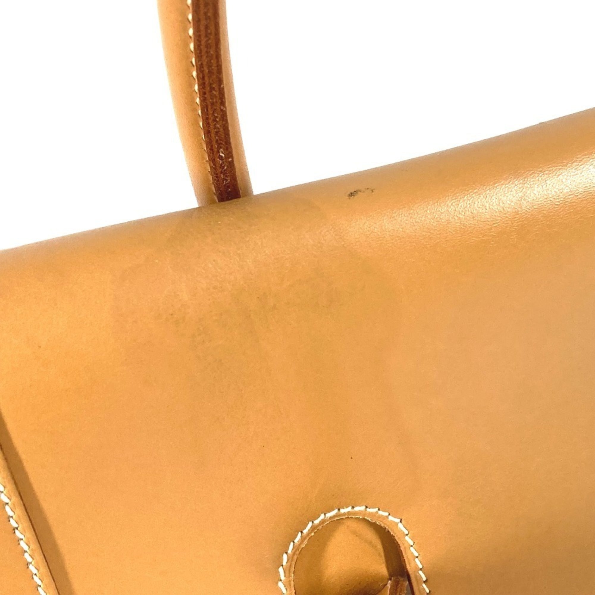 Hermes Natural Box Calf Leather Handbag Tote Bag (Pre-Owned)
