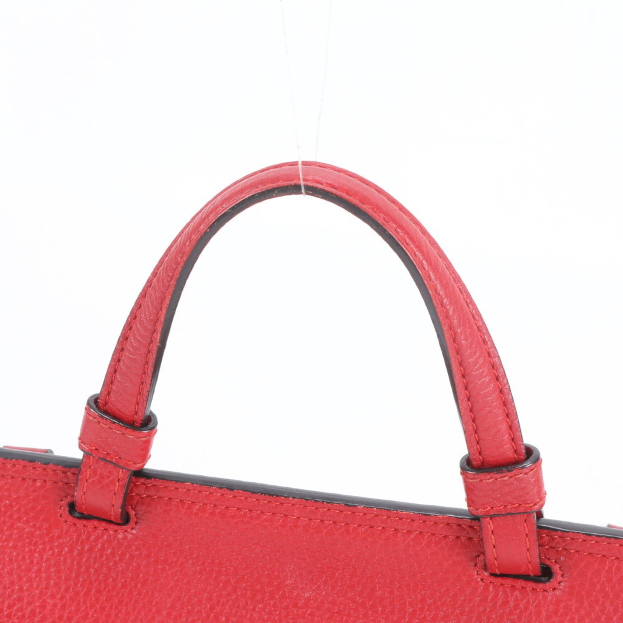 Gucci Red Color Leather Handbag Shoulder Bag (Pre-Owned)