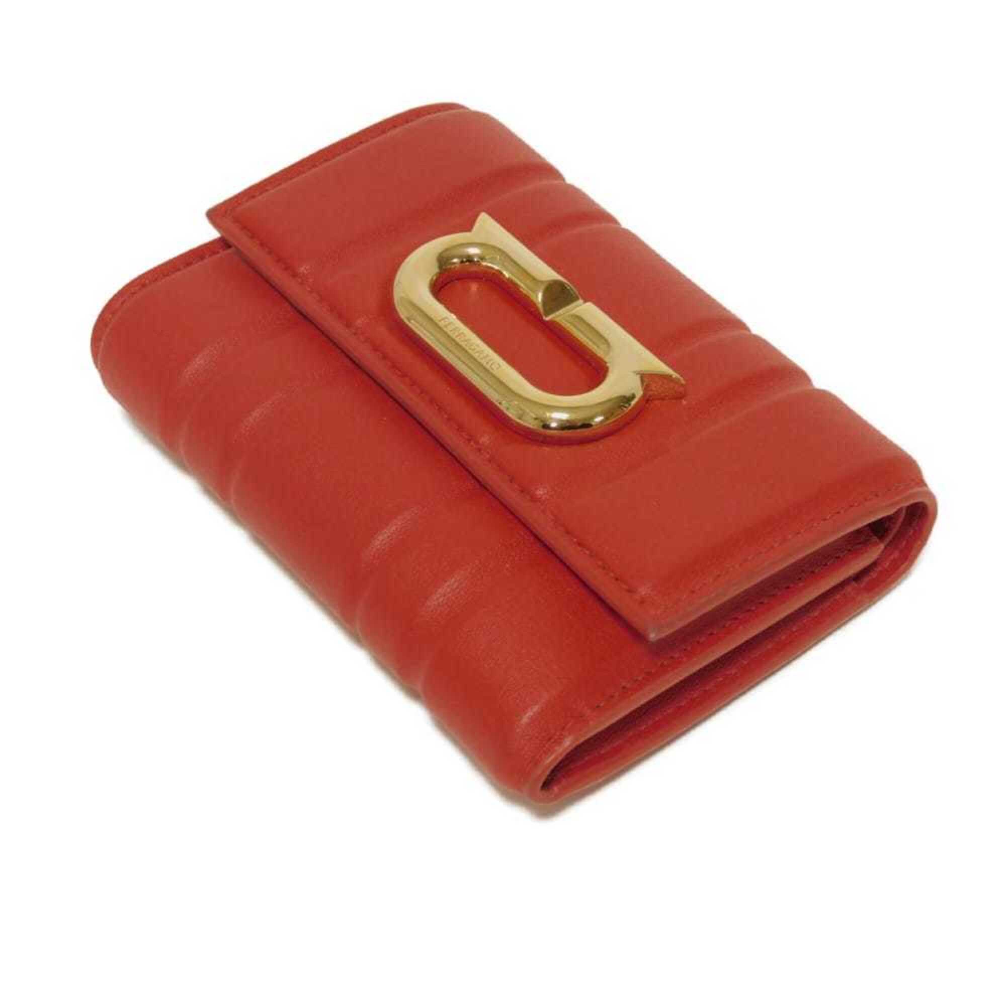 Salvatore Ferragamo Red Color Leather Wallet (Tri-Fold) (Pre-Owned)
