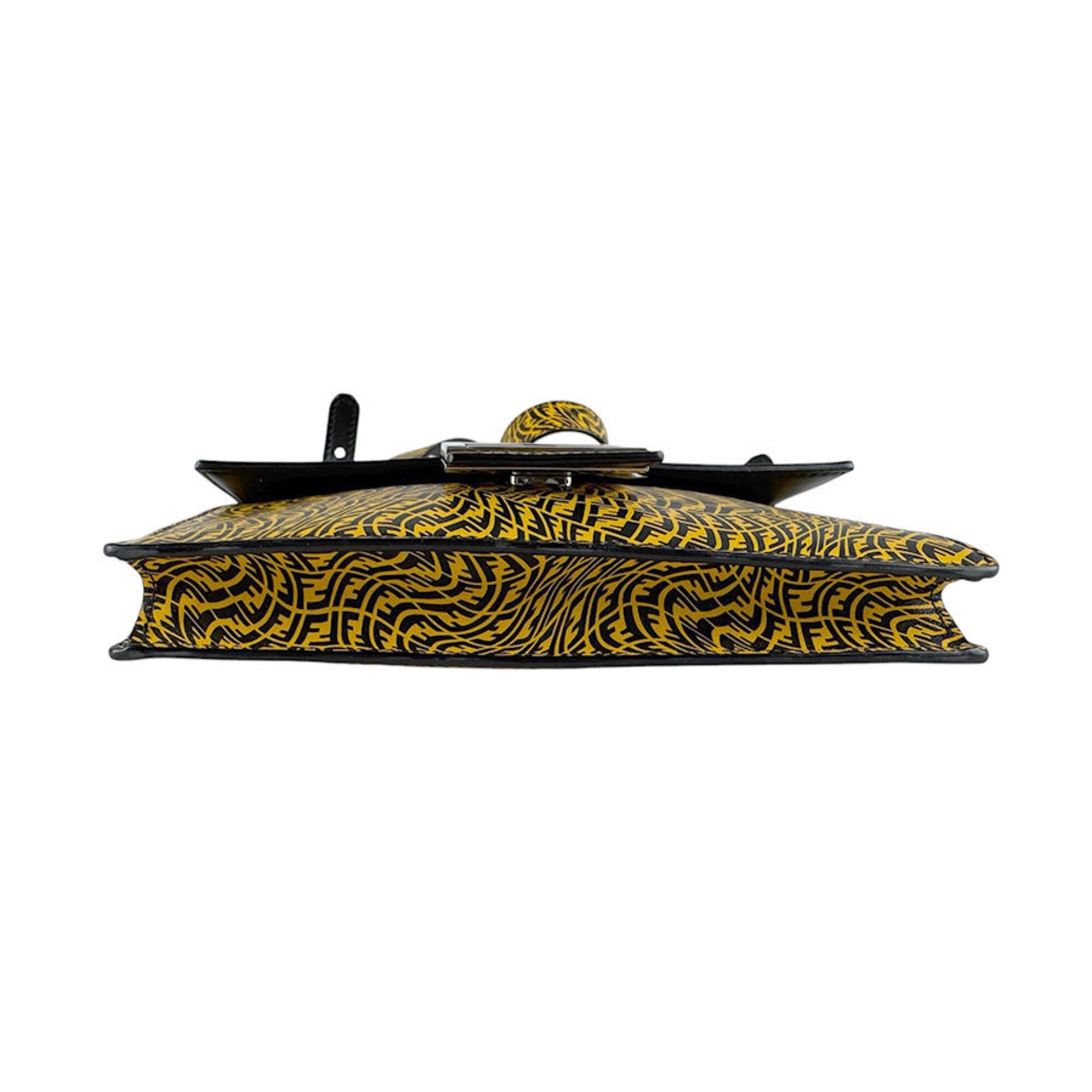 Fendi Black Yellow Leather Shoulder Bag (Pre-Owned)
