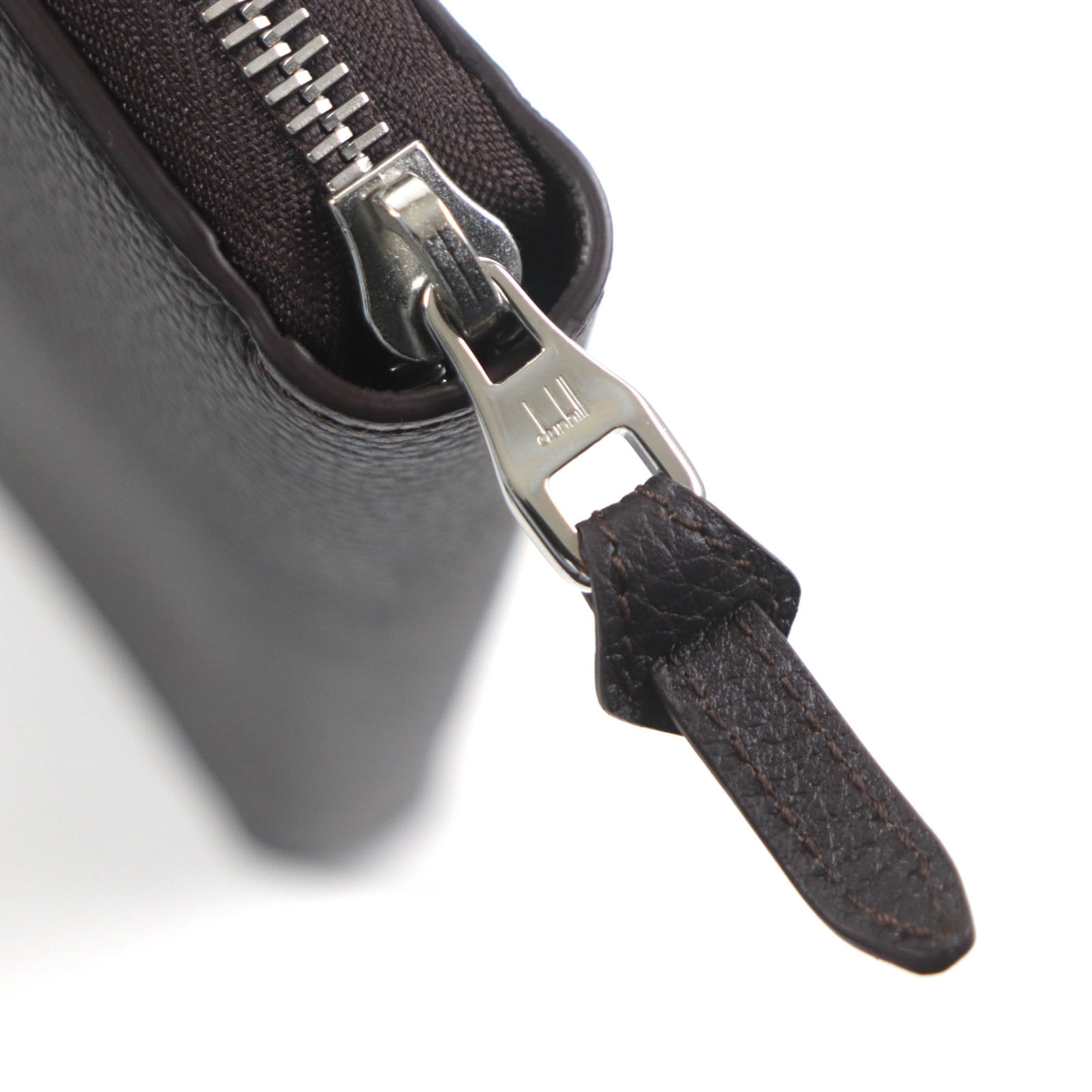 Dunhill Dark Brown Leather Long Wallet (Bi-Fold) (Pre-Owned)