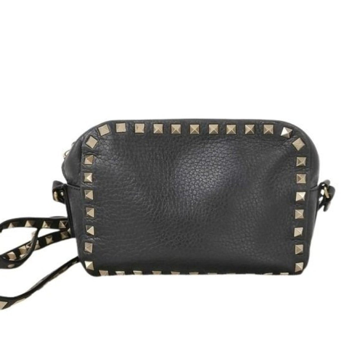 Valentino Garavani Black Leather Shoulder Bag (Pre-Owned)