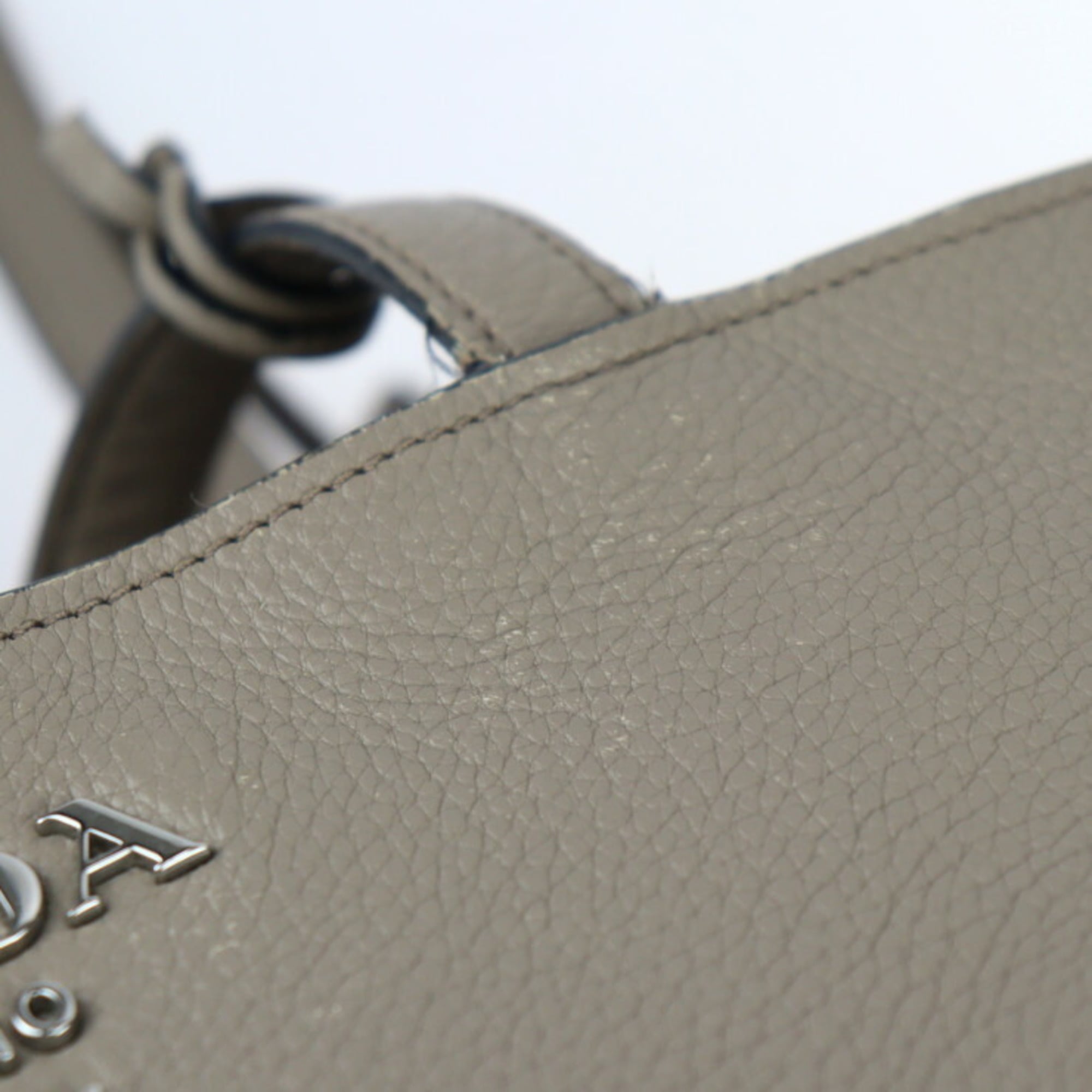 Prada Gray Handbag Shoulder Bag Tote Bag (Pre-Owned)